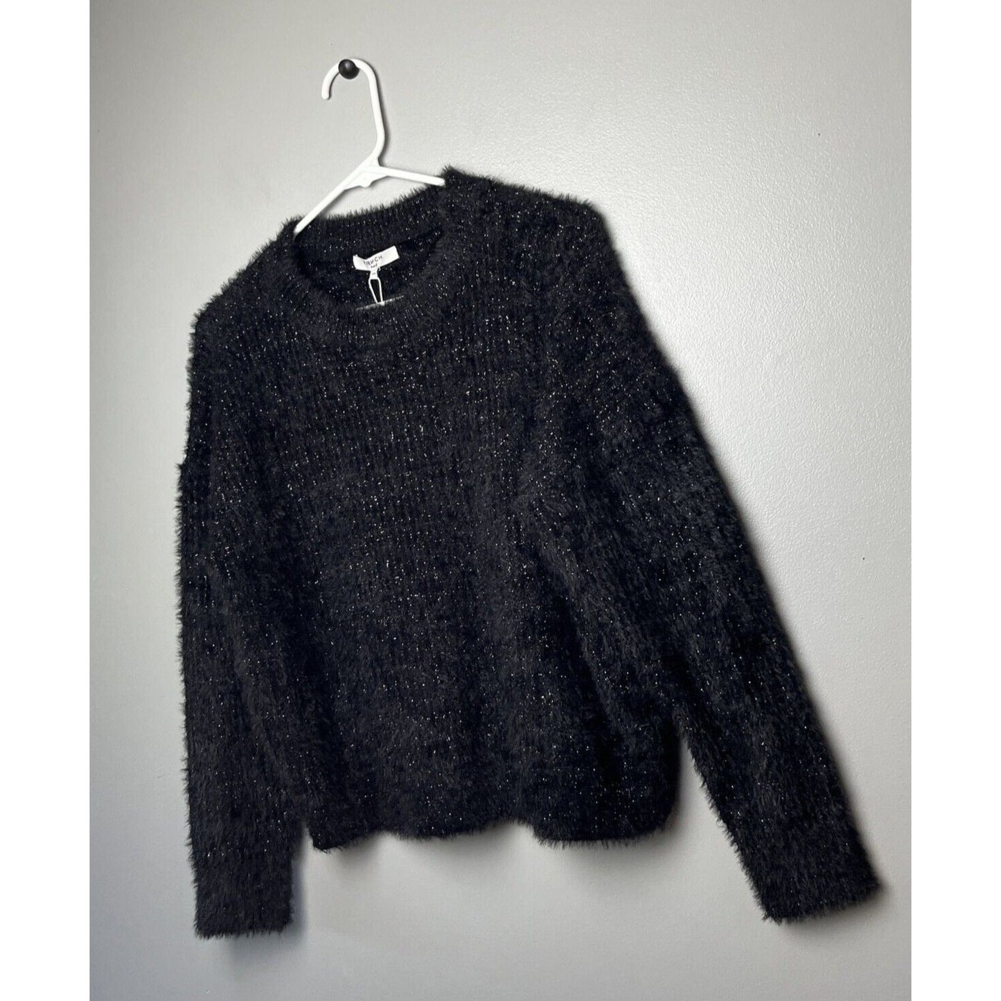FRNCH Paris Black Eyelash Knit Metallic Sweater size S/M