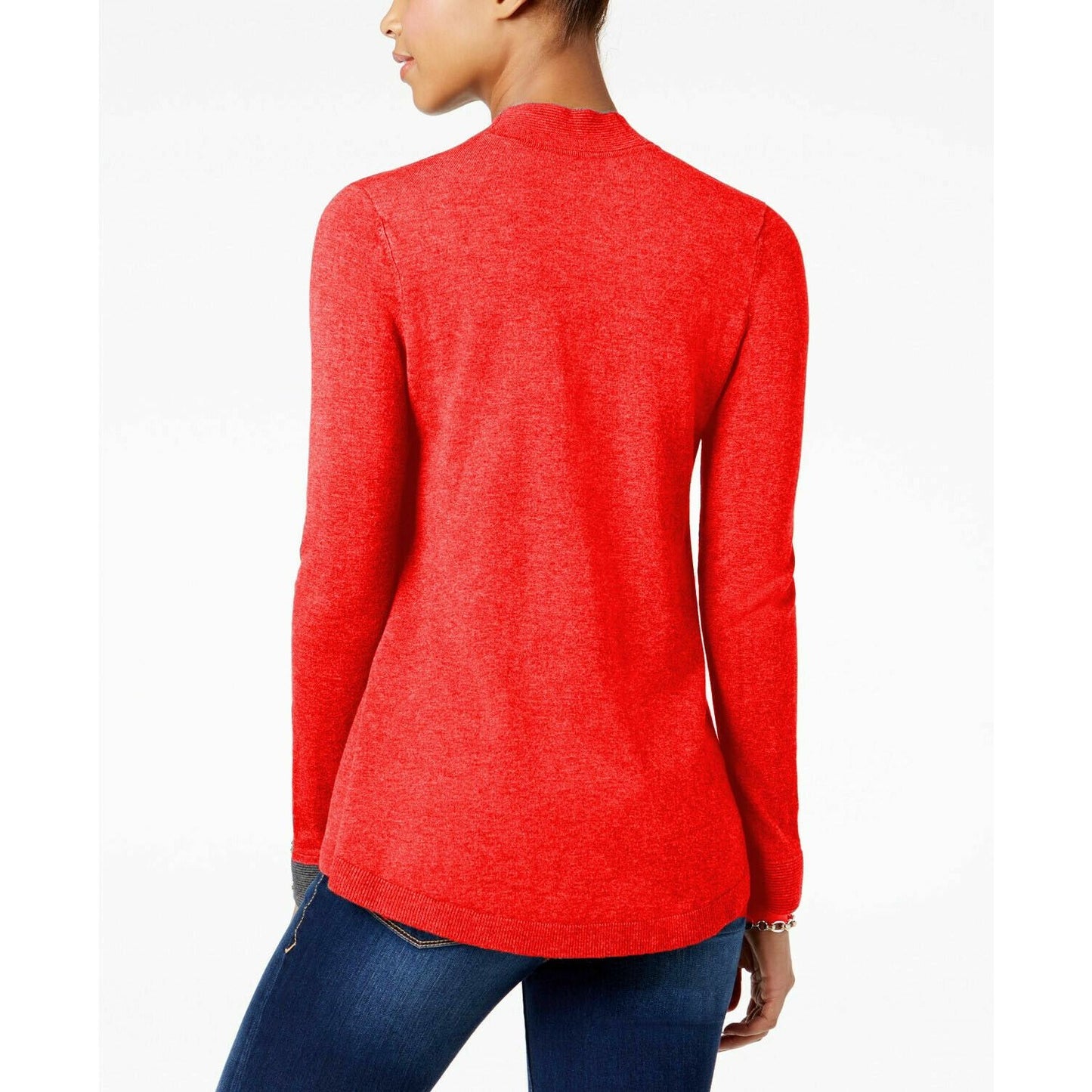 Charter Club Women's Red Open-Front Cardigan
