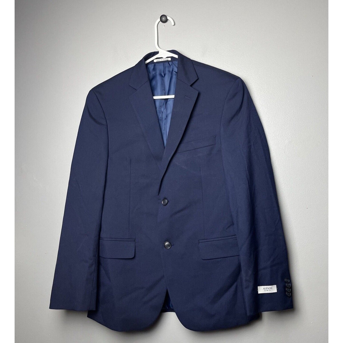 NWD ALFANI Slim Fit Stretch Wrinkle Resistant Navy Suit Jacket Size 36S