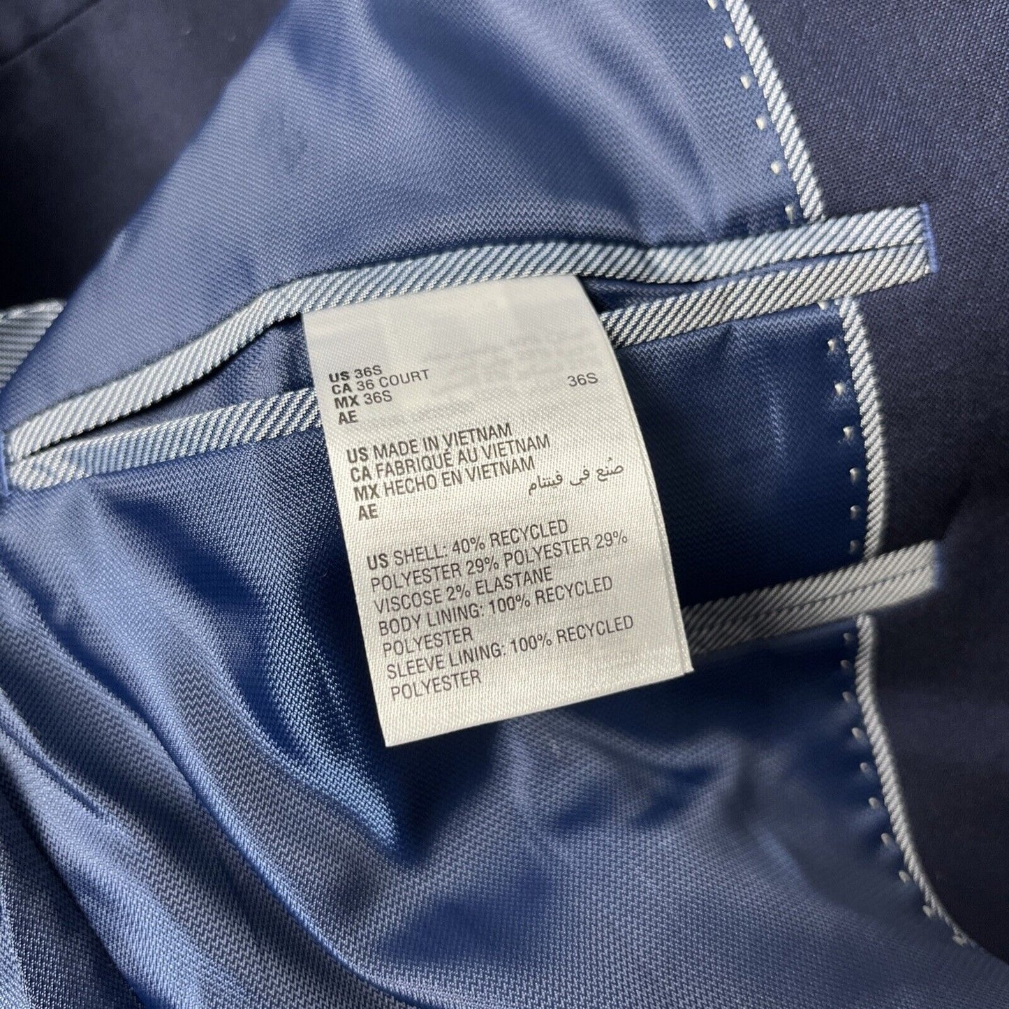 NWD ALFANI Slim Fit Stretch Wrinkle Resistant Navy Suit Jacket Size 36S