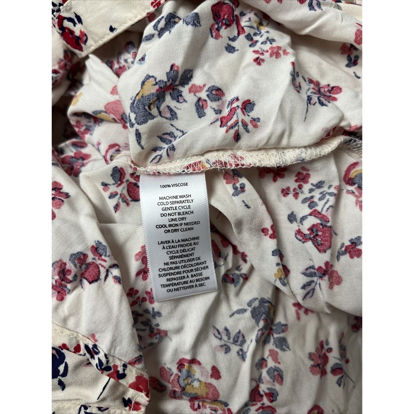 Beach Lunch Lounge Floral Blouse Women's Size S Long Sleeve Button Down