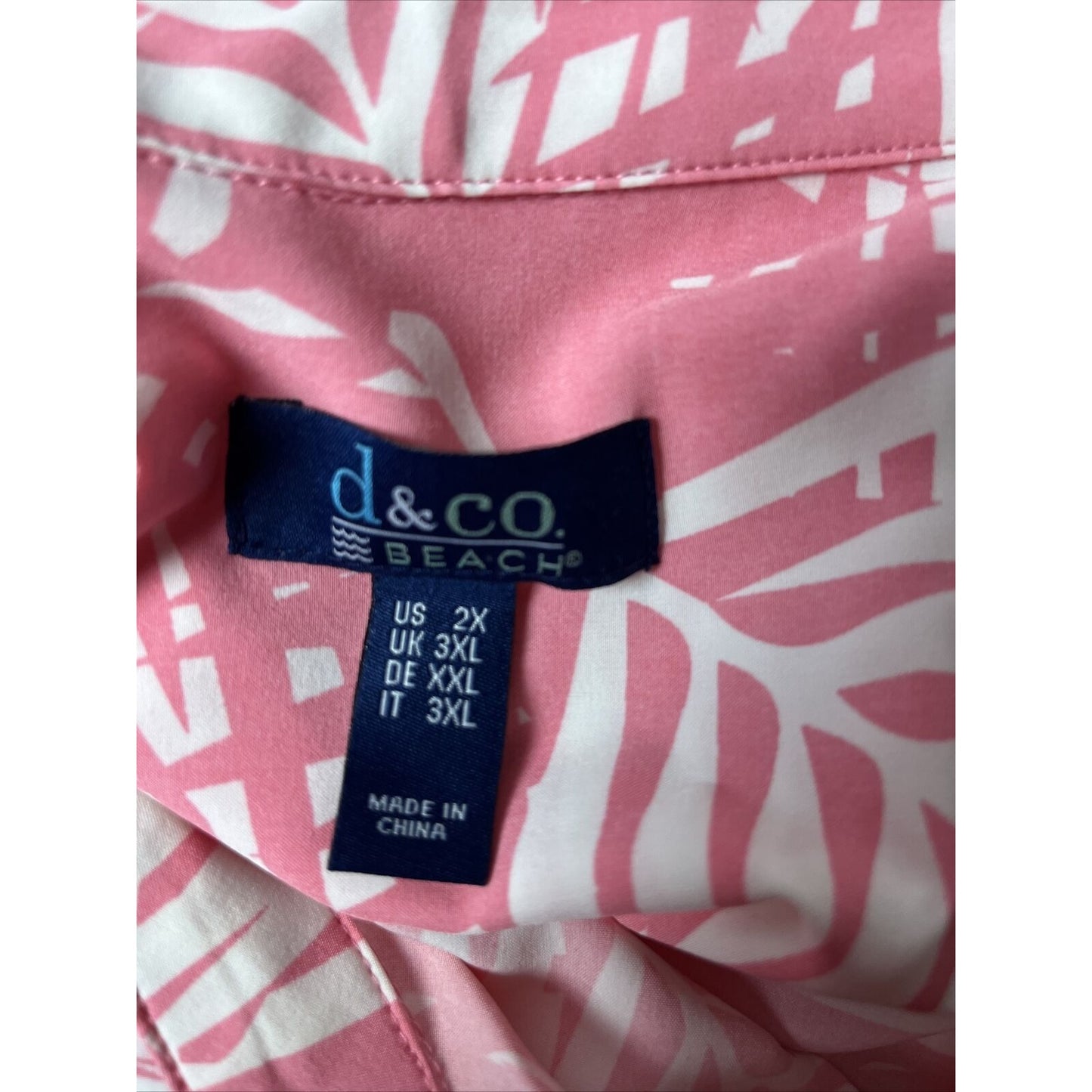 Denim & Co. Beach Quick Dry Shirt Dress Cover-Up Size 2X Pink