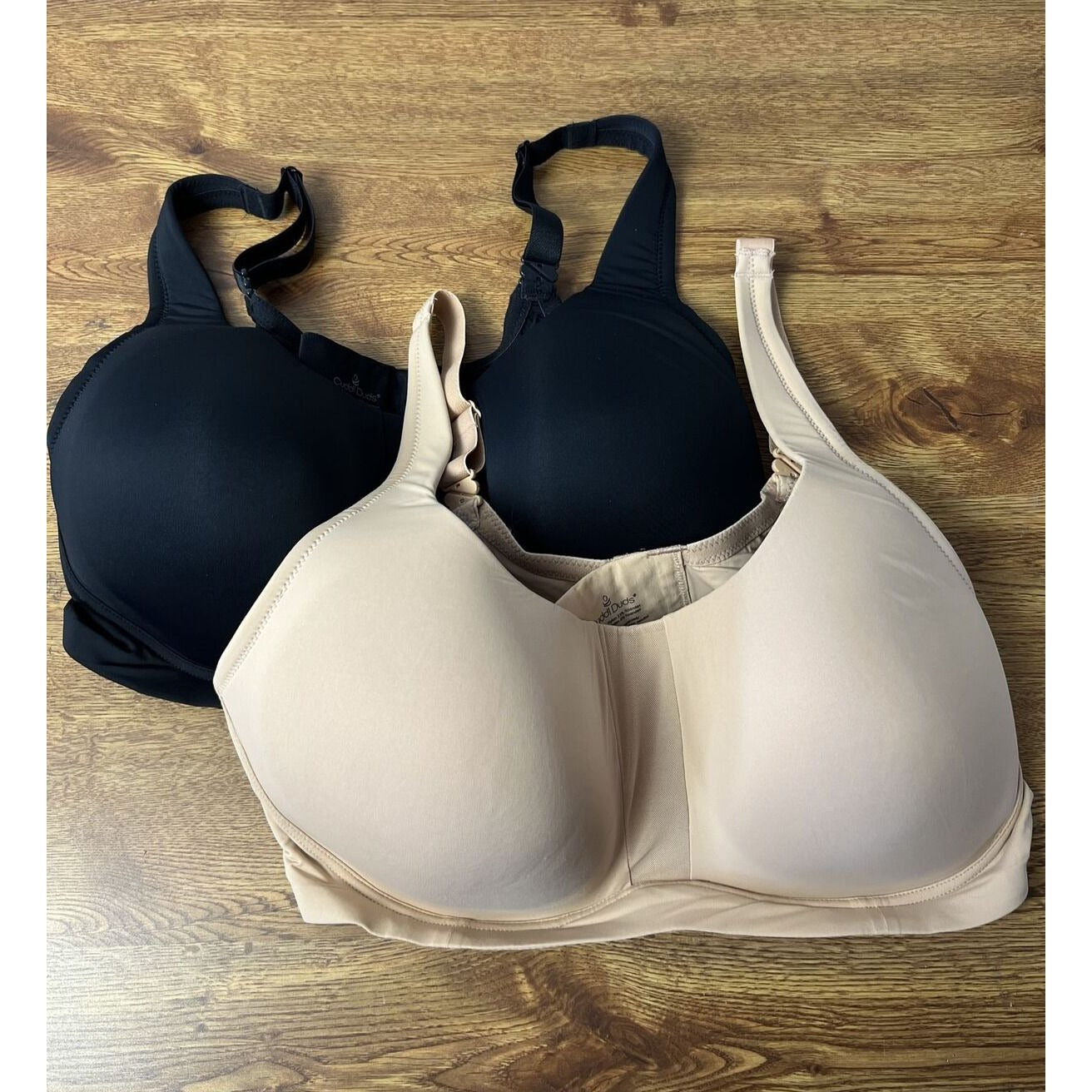 Cuddl Duds Set of 2 Smooth Micro Scoop Neck Bra - Anthrcite Brush (1X) A463940