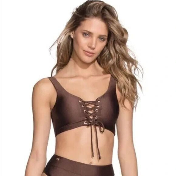 Maaji Dazzling Reversible Bikini Top, Women's Size M, Brown - NEW