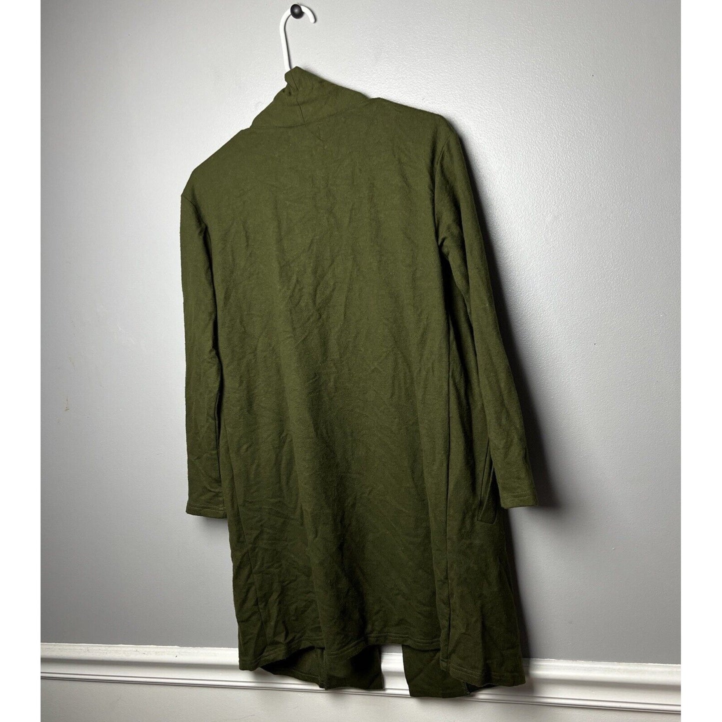 New Melloday Size XS Olive Green Open Front Butter Soft Long Cardigan