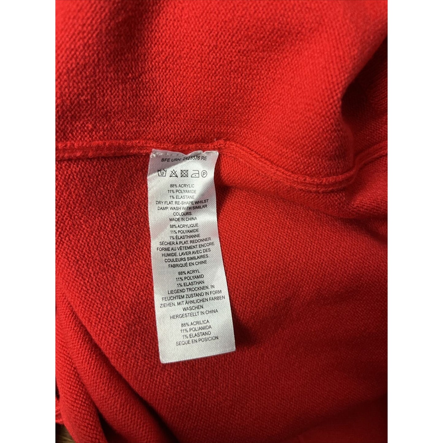 French Connection Sweater Womens Size XS Red Babysoft Crew Neck Knit