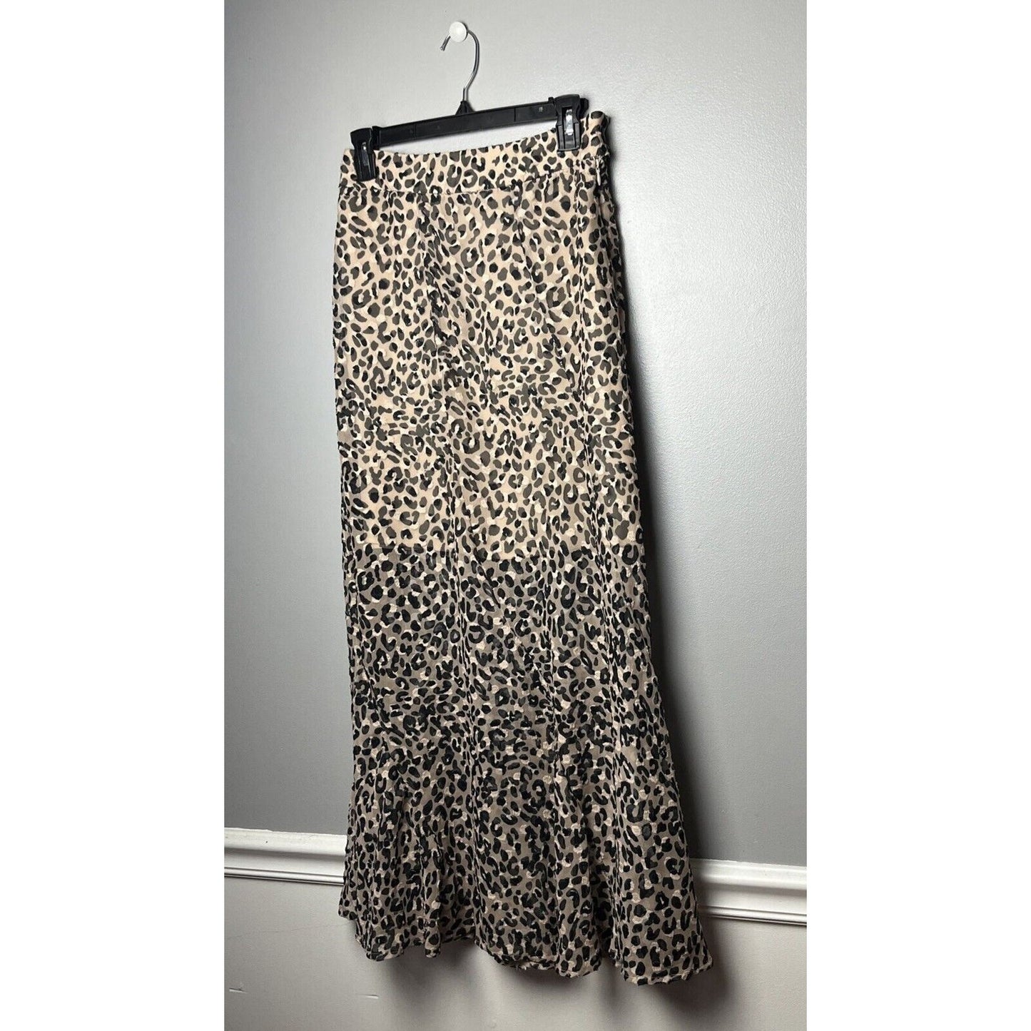 Topshop Leopard Burnout Maxi Skirt Size 4