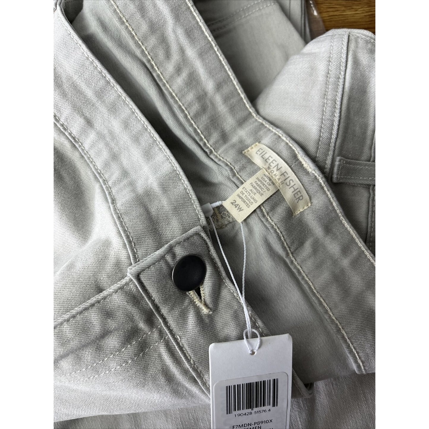 NWT Eileen Fisher Organic Cotton Blend Skinny Jeans, Plus Size 24W - CEMENT GRAY