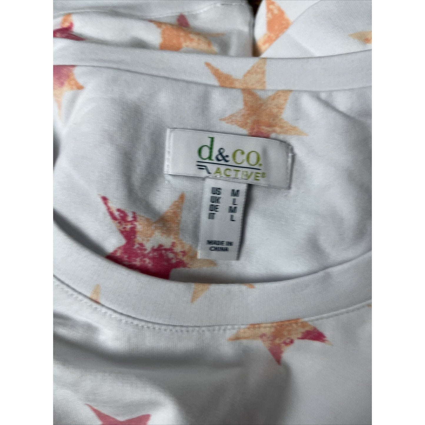 Denim & Co. Active Printed French Terry Long-Sleeves Sweatshirt Top Medium Size