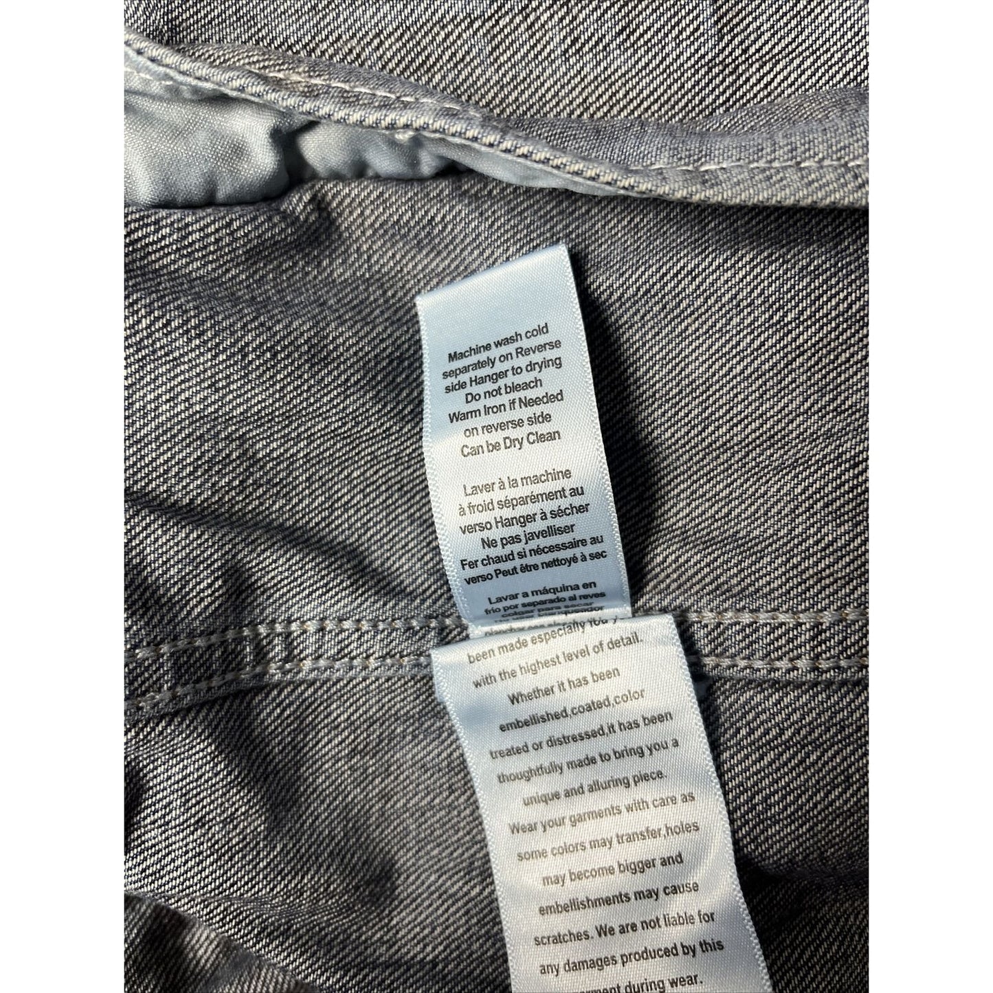 Good American Jacket Size 0/0 Small Denim Sherpa Collar Boyfriend Jacket Womens