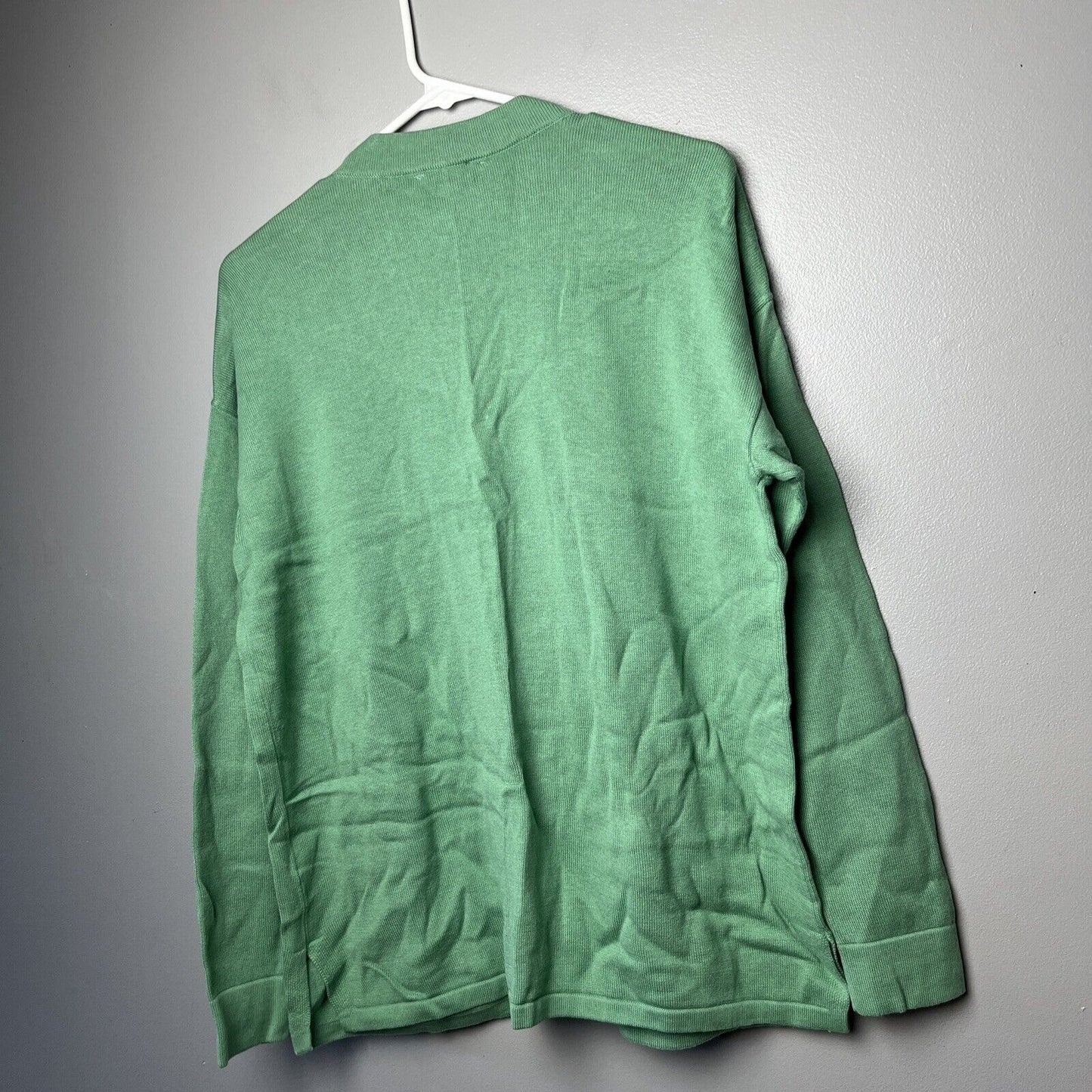 Isaac Mizrahi Live! Women’s Exposed Linking Sweater Cardigan Pockets Green Small