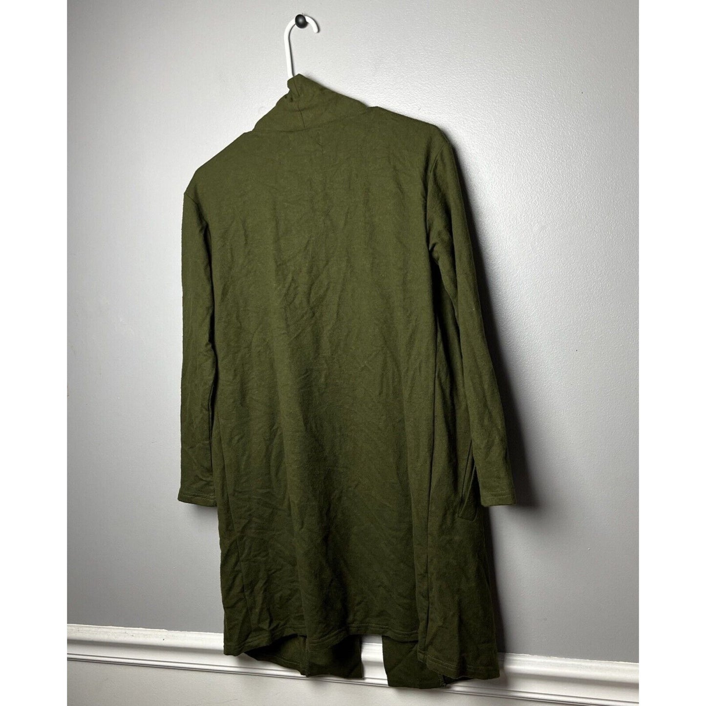 New Melloday Size XS Olive Green Open Front Butter Soft Long Cardigan