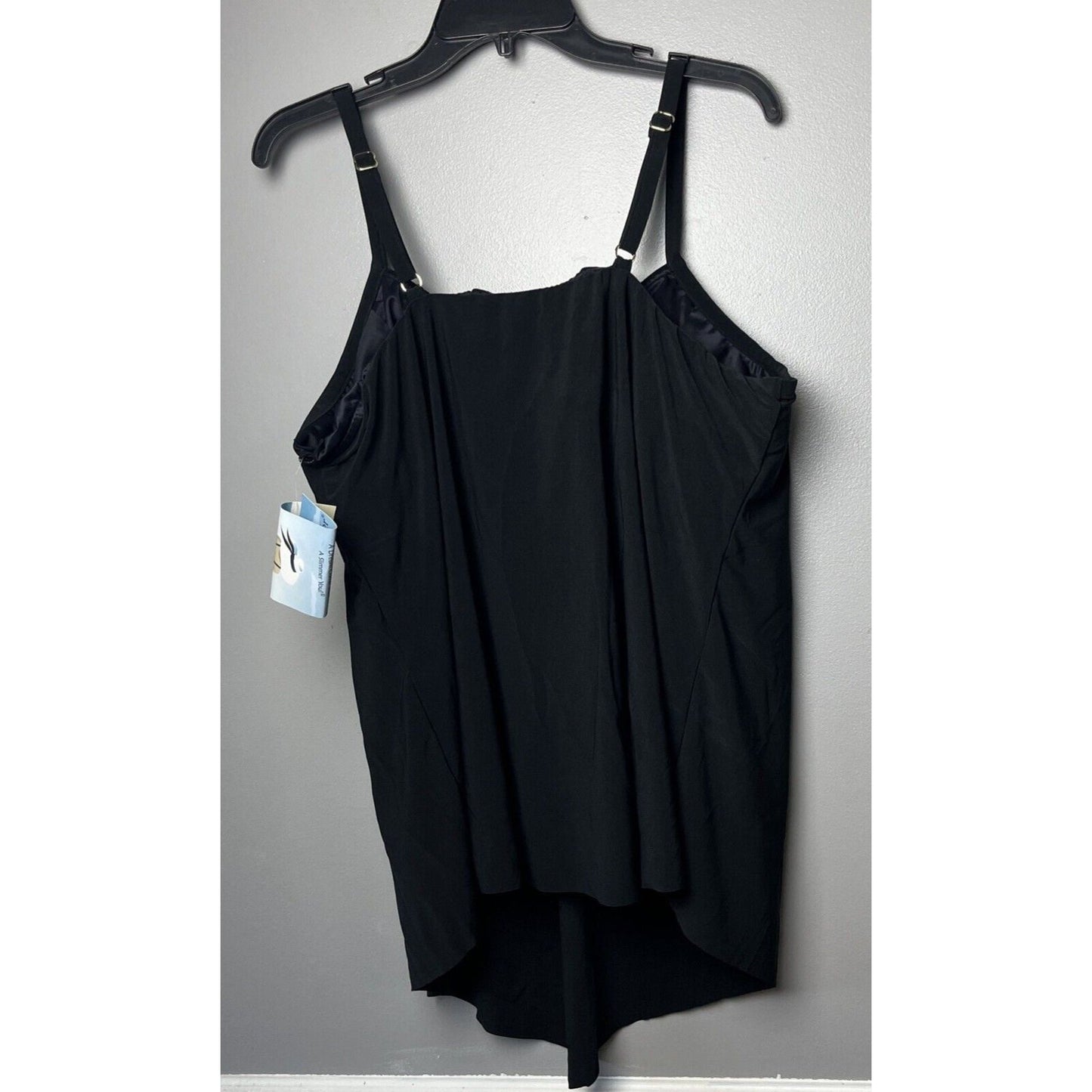 DreamShaper Miracle Suit Hank Tankini Skirt Black 22W NEW A484539