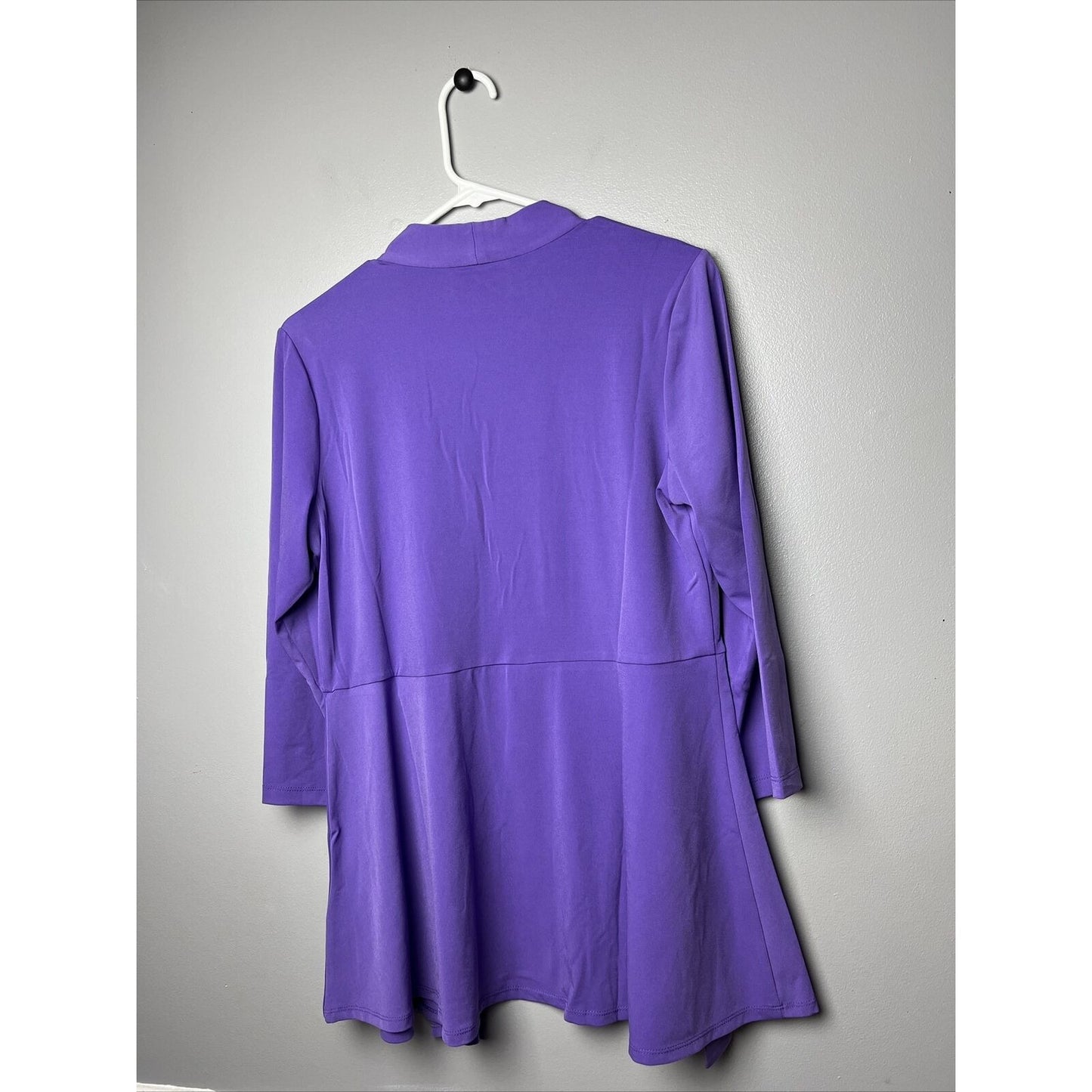 Susan Graver Liquid Knit Cardigan and Printed Tank Set Lavender/Ocean, XS