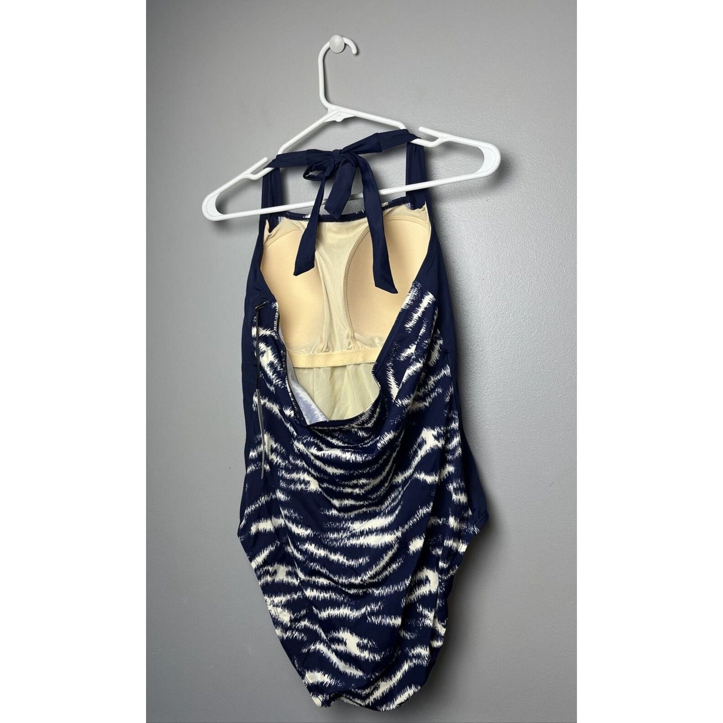 AmberNoon II by Dr. Erum Ilyas UPF 50 One-Piece Halter Swimsuit Navy, 16 A395867