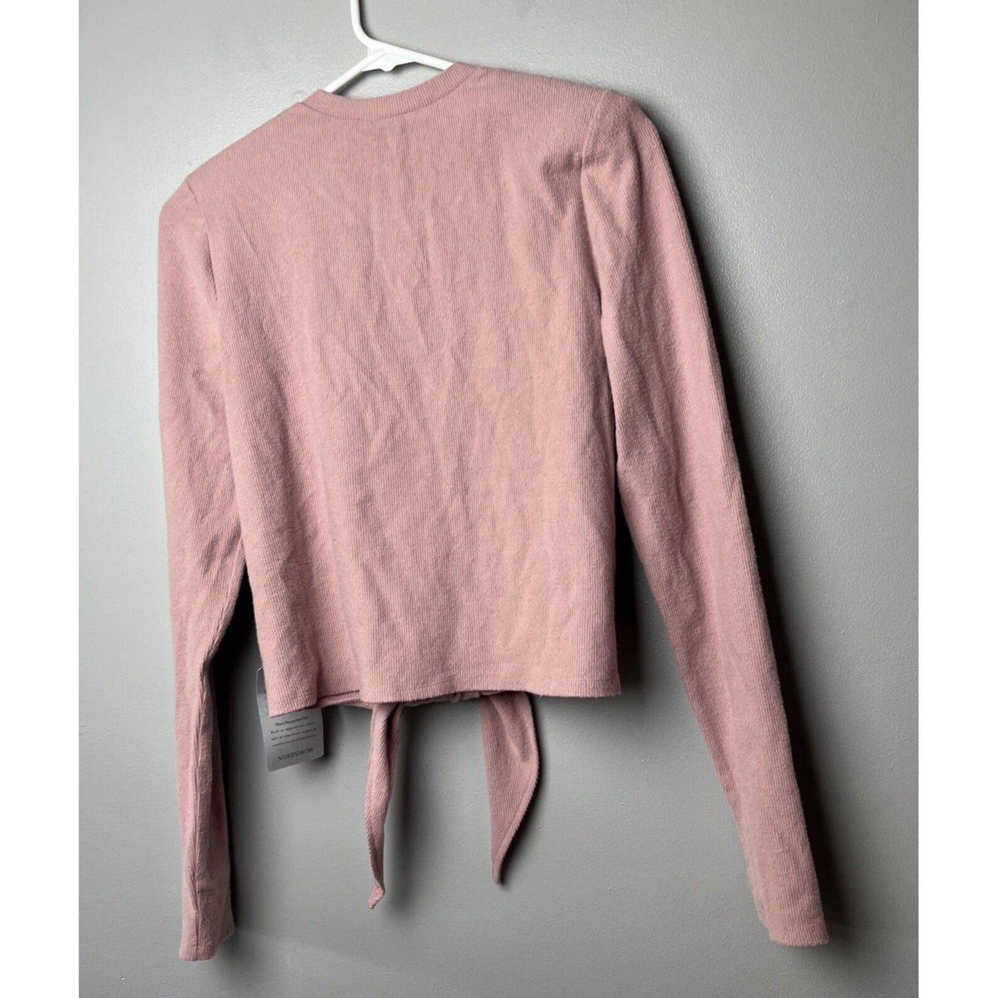 NWT WAYF ASHLAND PADDED SHOULDER TIE FRONT TOP IN MAUVE Size M
