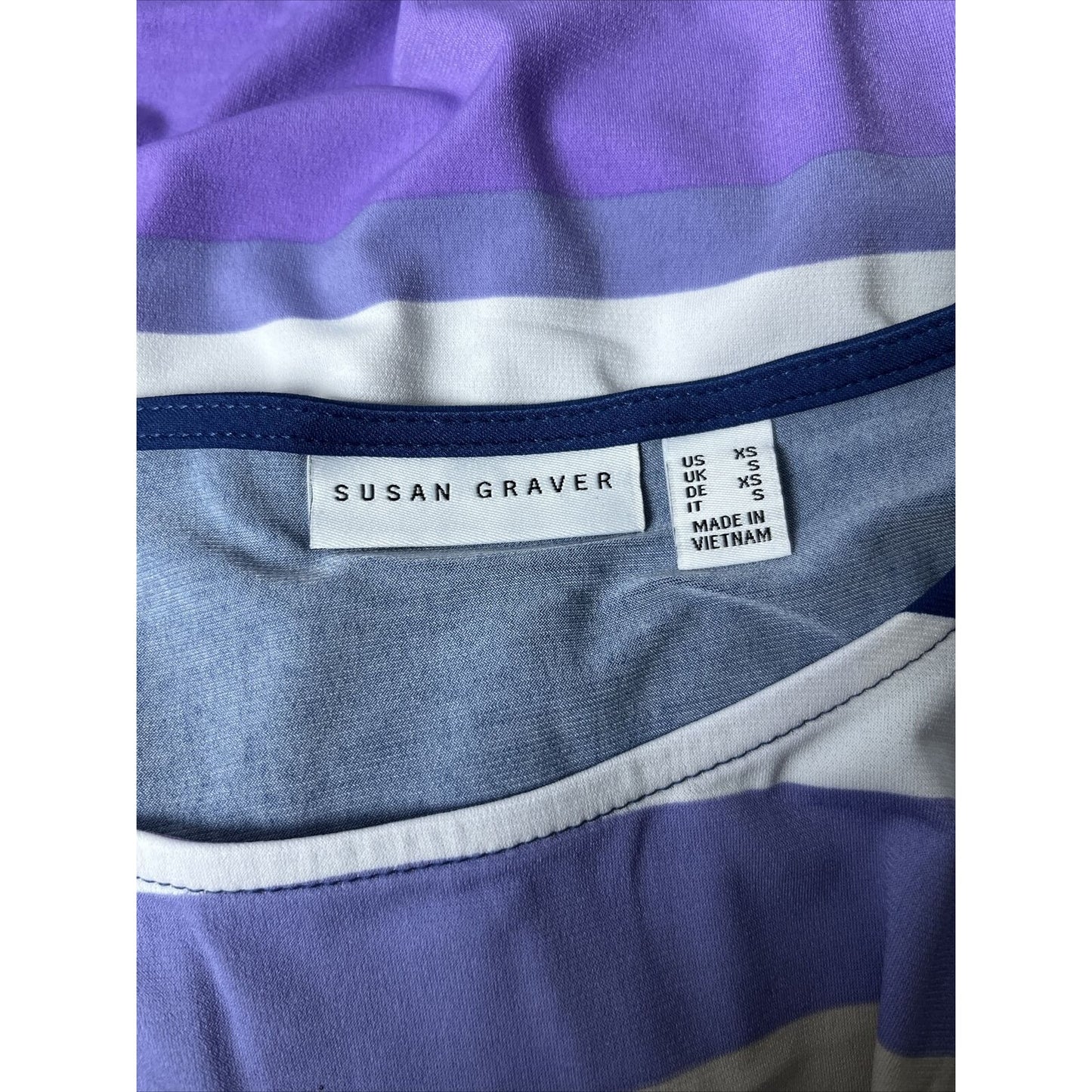 Susan Graver Liquid Knit Cardigan and Printed Tank Set Lavender/Ocean, XS