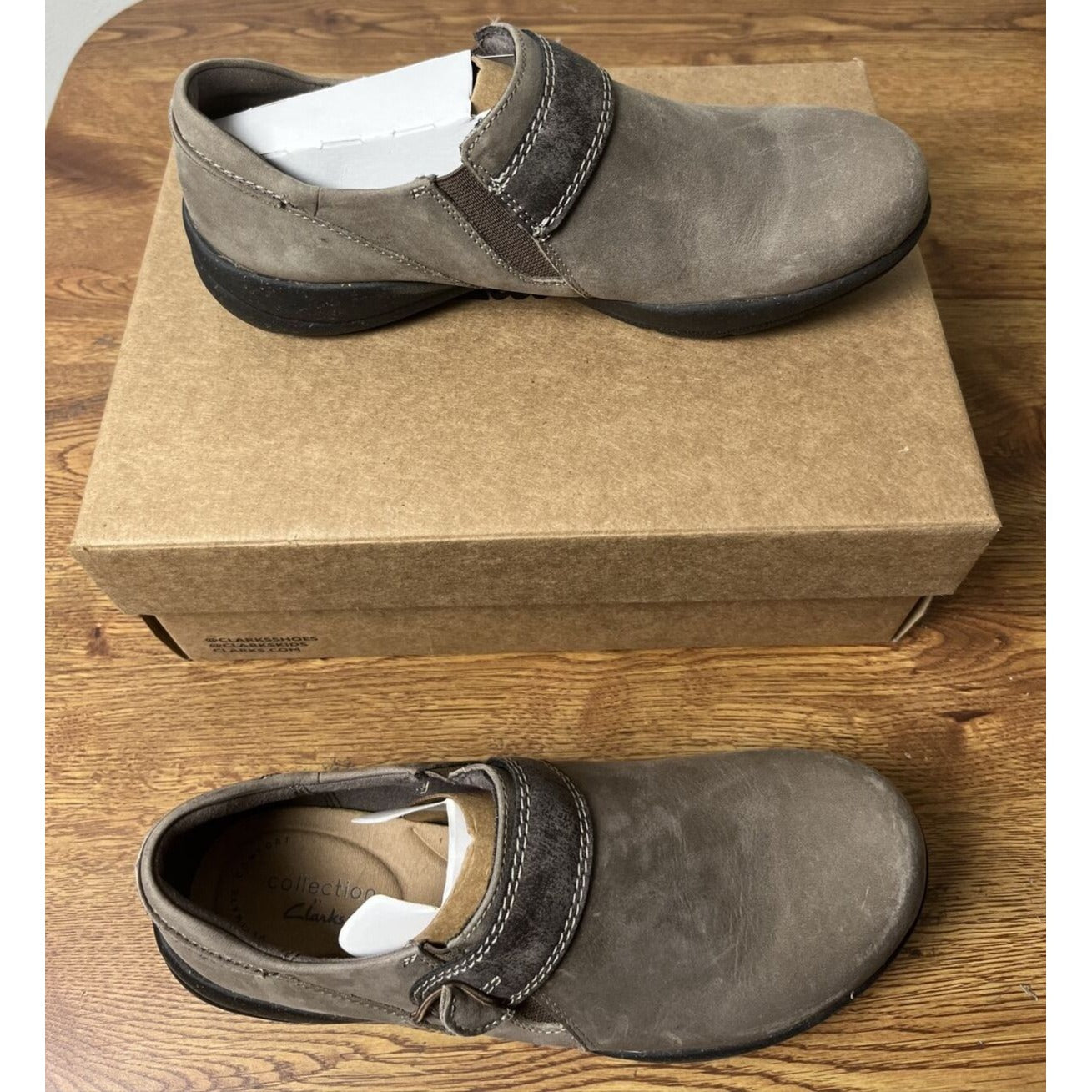 Clarks Roseville Dot Slip On Casual Flats Womens Shoes Size 6 Medium, Dark Taupe