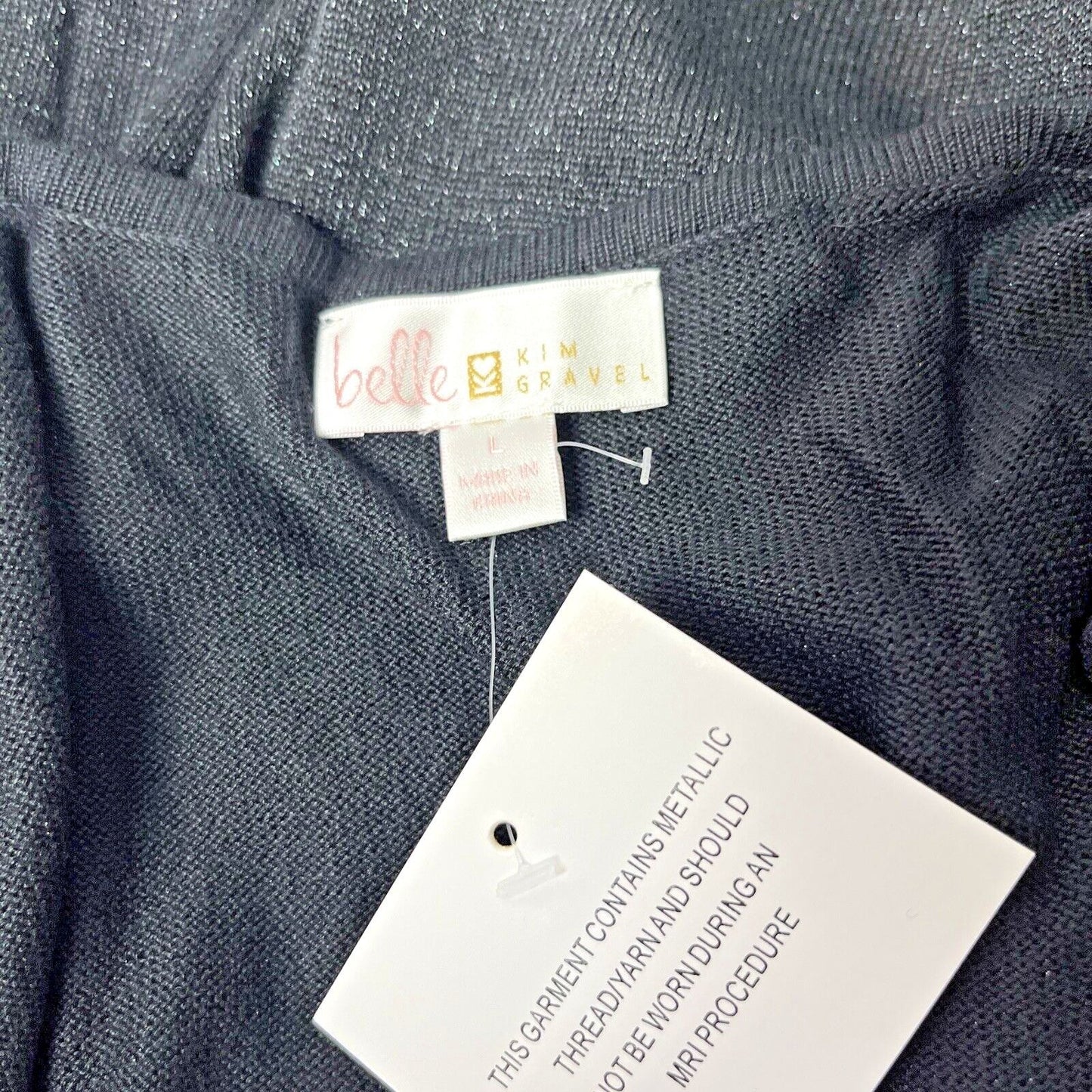 Belle by Kim Gravel Lurex Tank in Twilight Navy Blue Size Large A301586