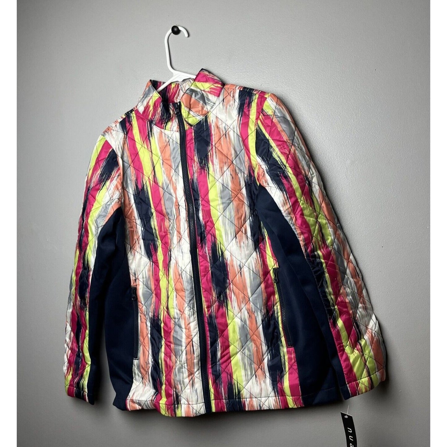 Nuage Diamond Quilted Jacket with Knit Side Trims (Pastel Brush, Small) A473393
