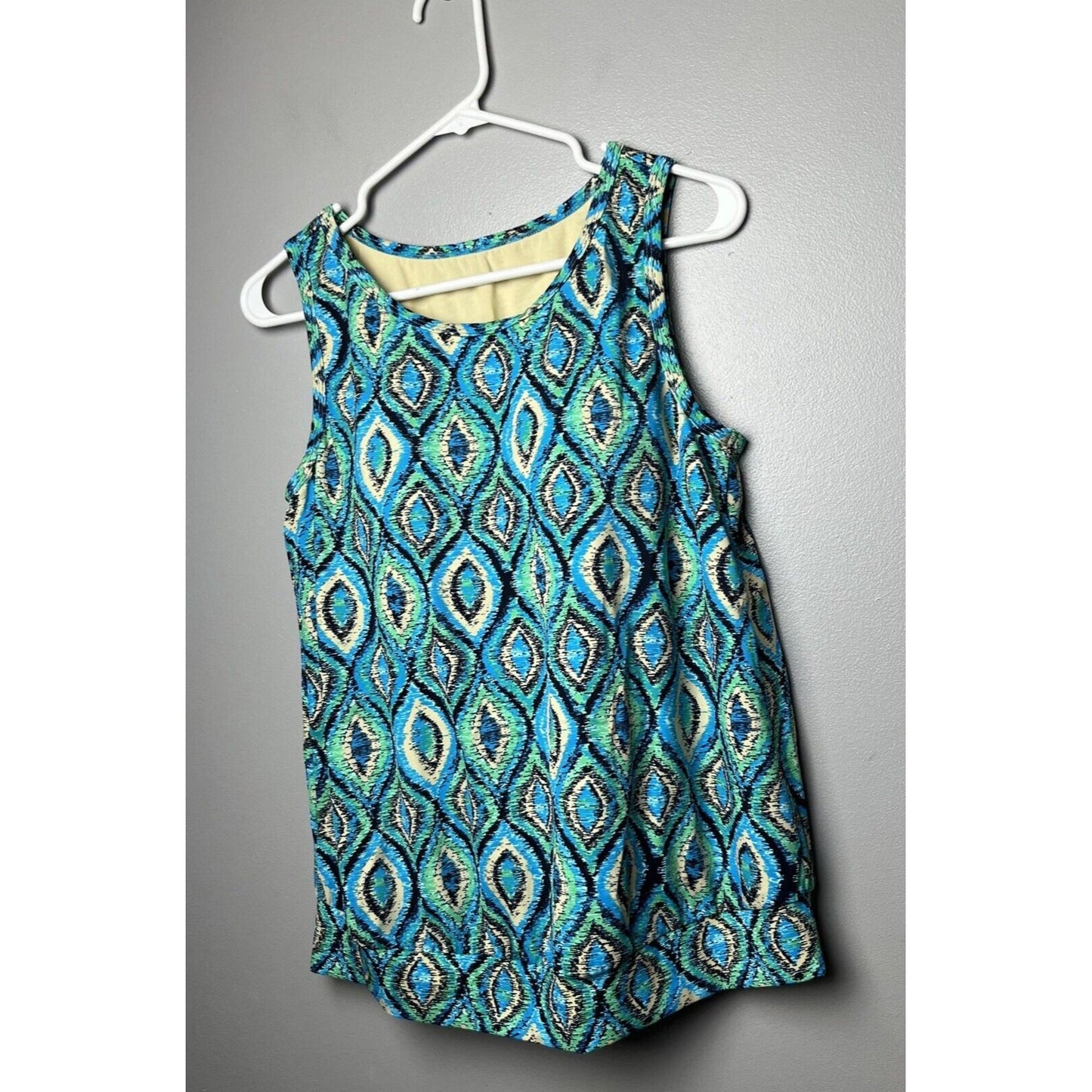 AmberNoon II by Dr. Erum Ilyas UPF 50 Blouson Swim Tank Top Turquoise Size 12