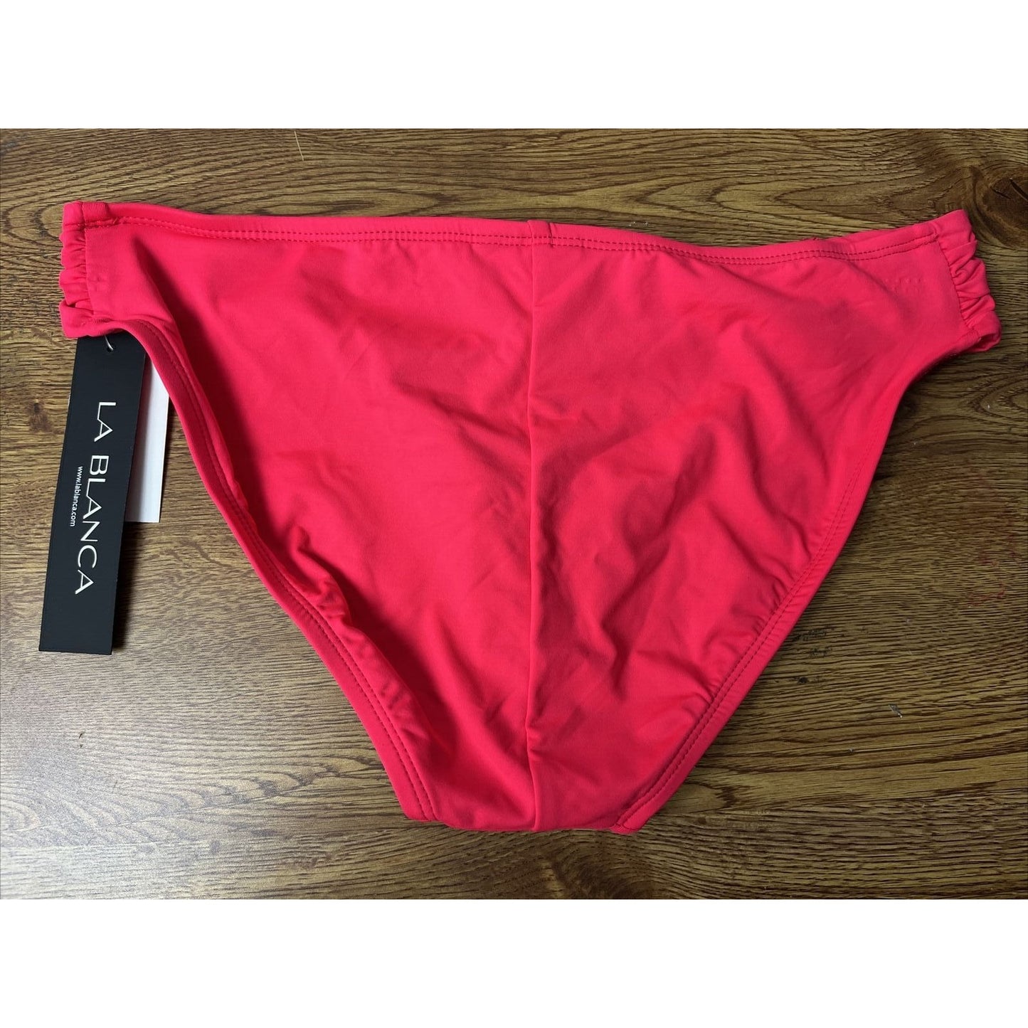 $59 La Blanca Standard Island Goddess Shirred Band Hipster Bikini Bottom Size 12