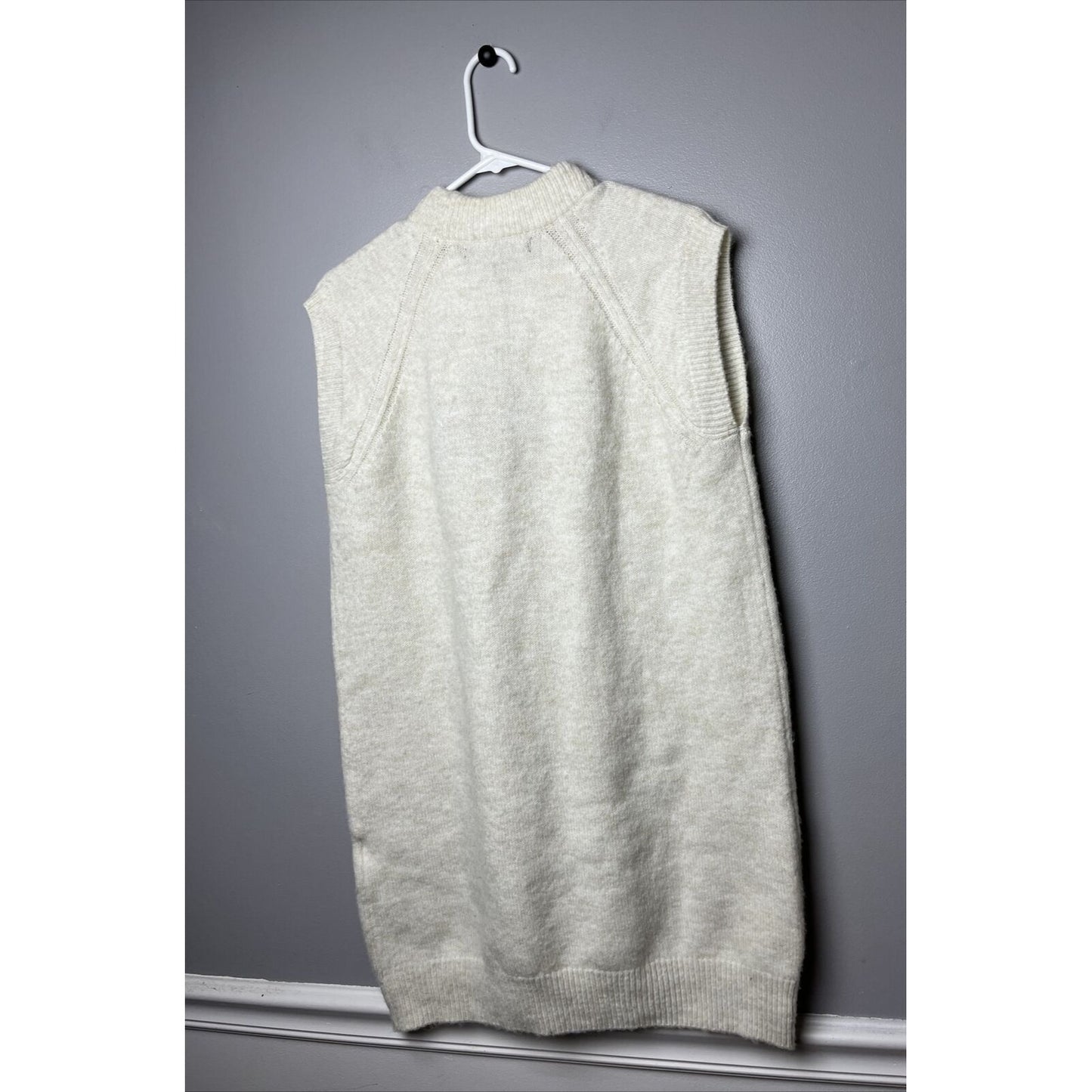 Vero Moda NWT Vigga M Sleeveless O Neck Vest Sweater Tunic Dress Cream Layering