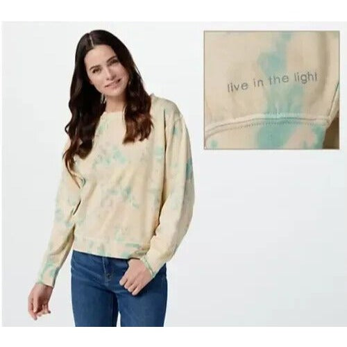 Peace Love World Tie Dye French Terry Sweatshirt-Neutral Tie Dye-Medium-A396266
