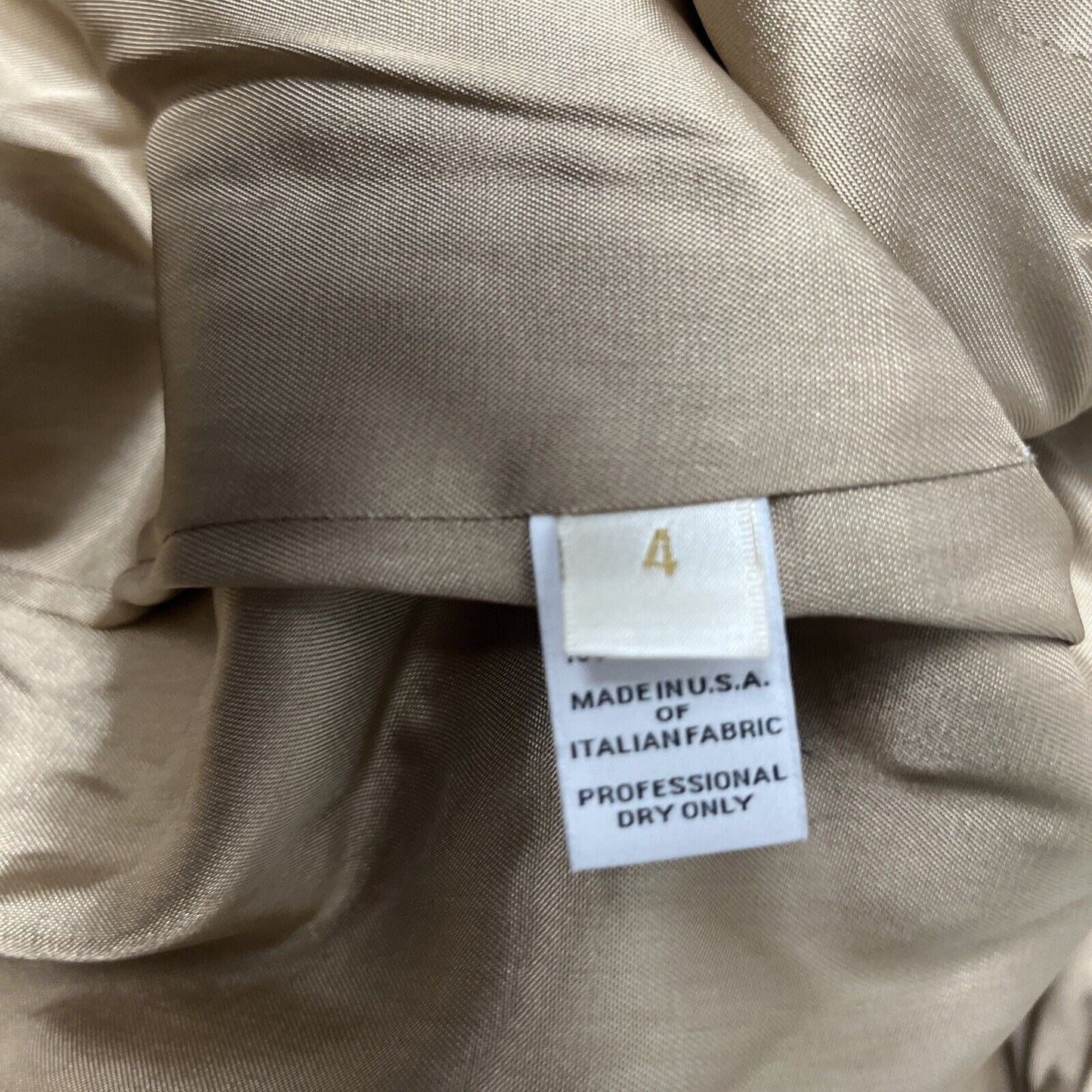 Fleurette 100% Wool Pea Coat Jacket Luxe Designer Oatmeal Size 4