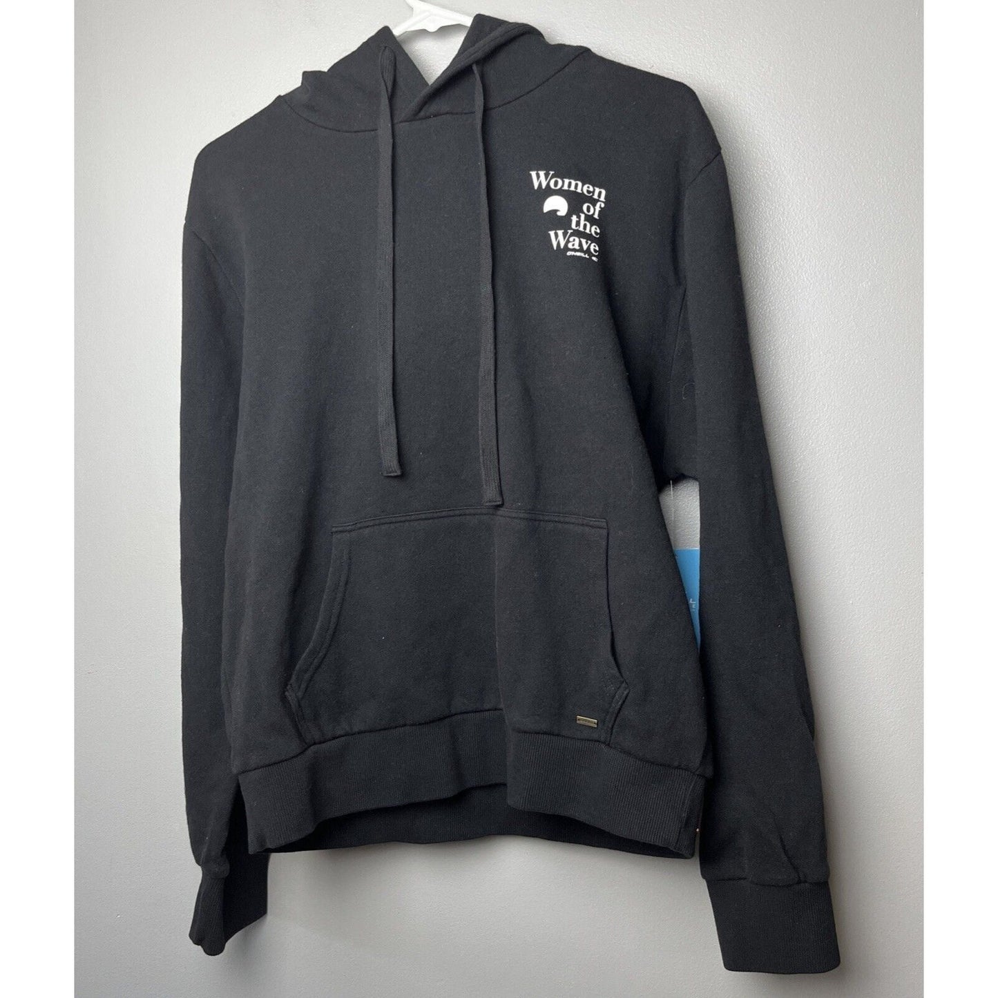 O'Neill Women Hoodie M Black Logo Graphic Women of the Wave Pullover Fleece