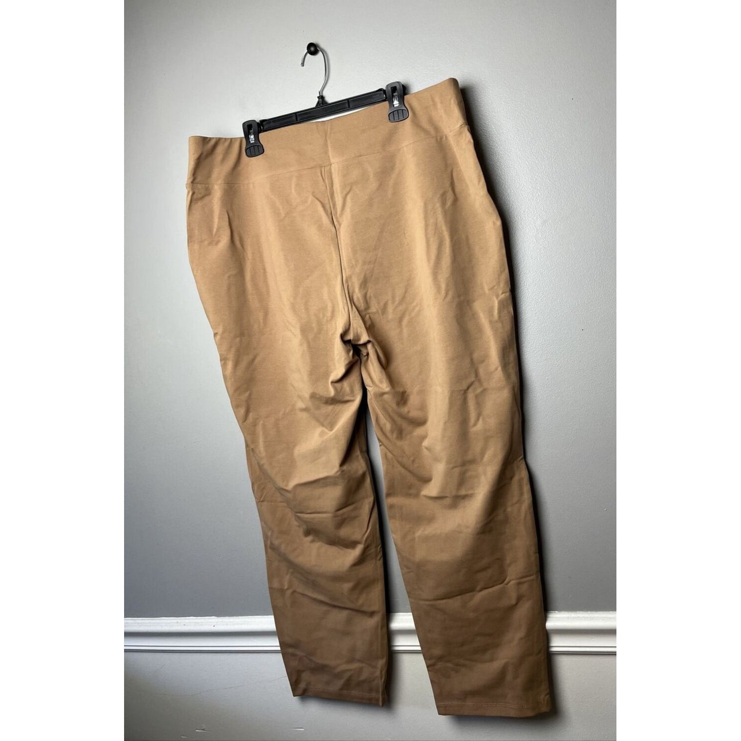 Susan Graver Plus Premium Stretch Slim Leg Pull-On Pants Brown Size 1X