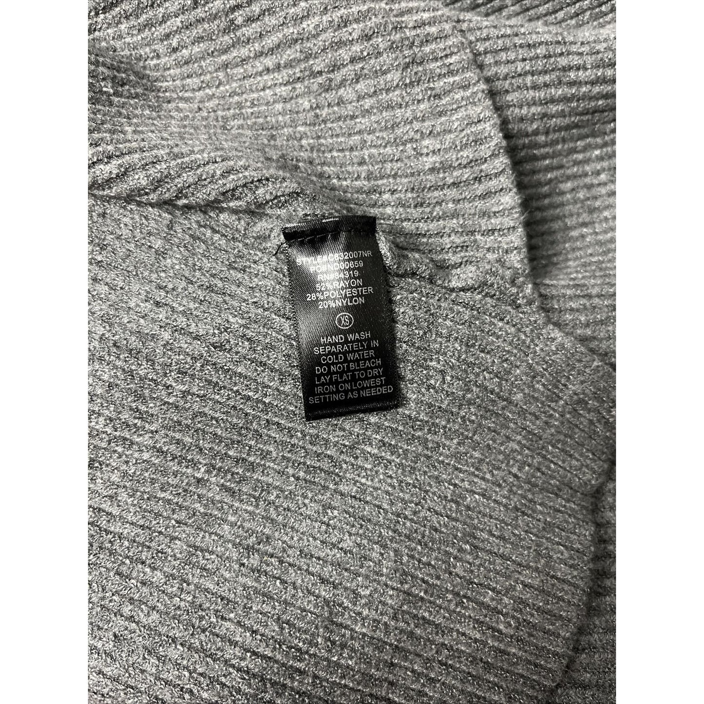 Devotion by Cyrus Charcoal Grey Cowl Neck Ribbed High Low Sweater Size XS