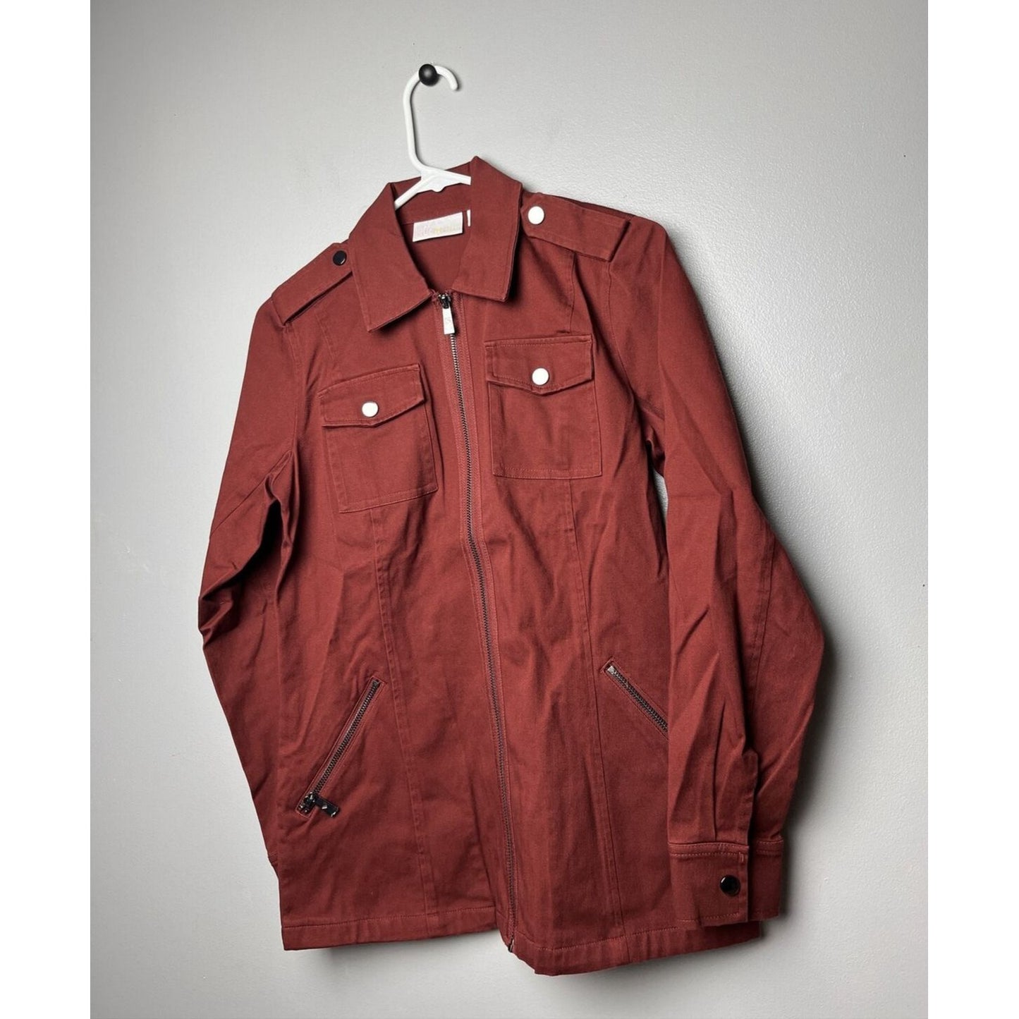 Belle by Kim Gravel Military Jacket - Fired Brick Red Size XXS