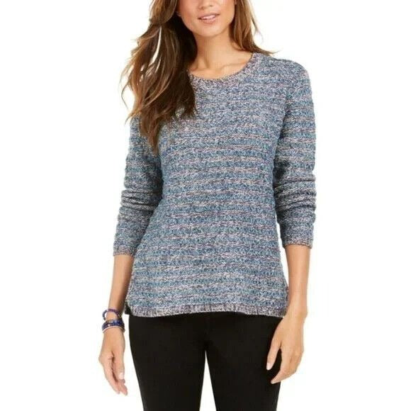 MSRP $60 Style & Co Striped Sweater Blue Size Large