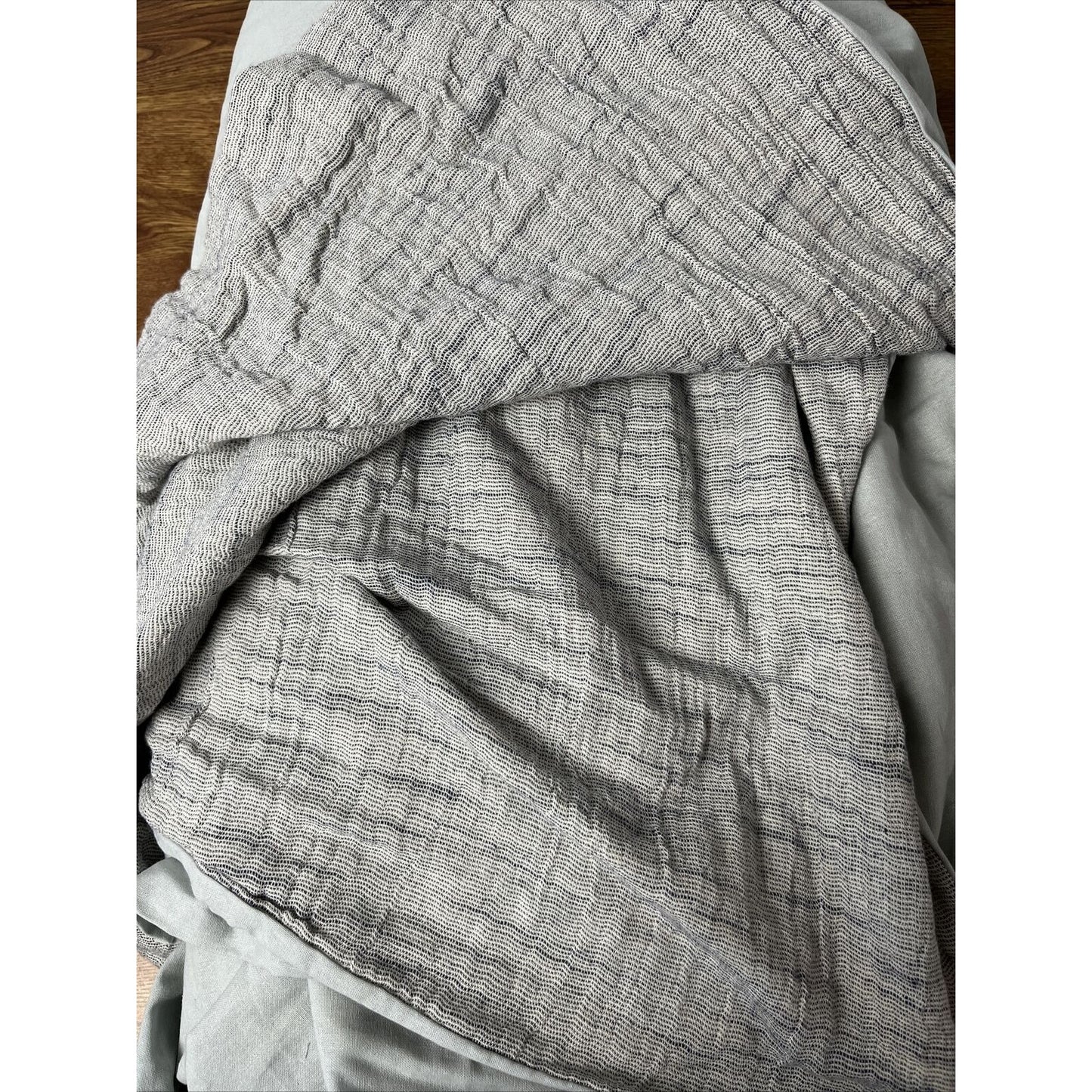Studio 3B King Duvet Cover 3pc Set ~ Matelasse Texture~Mood Indigo/Coconut Milk