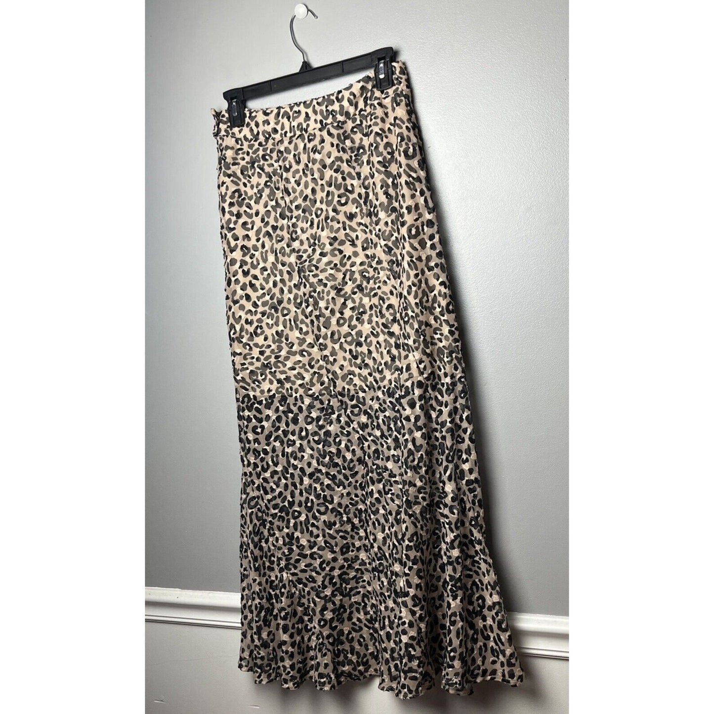 Topshop Leopard Burnout Maxi Skirt Size 4