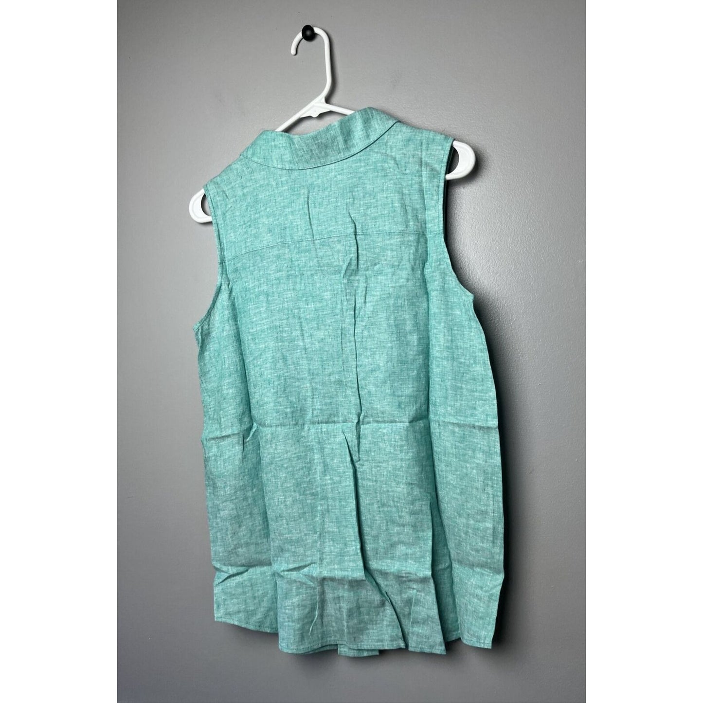 Susan Graver Pure Regular Cross-Dyed Linen Blend Tunic Bay Breeze Small A508737