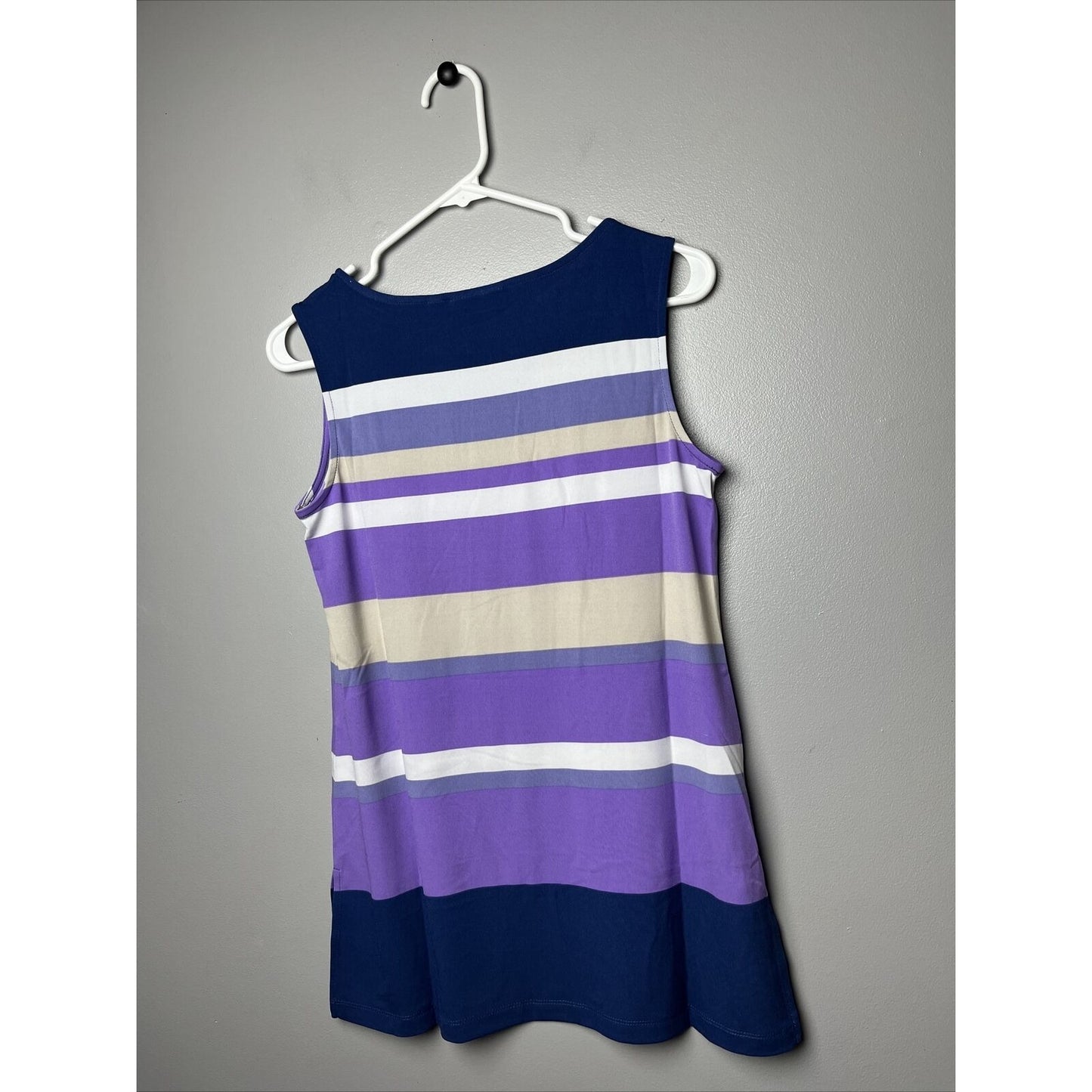 Susan Graver Liquid Knit Cardigan and Printed Tank Set Lavender/Ocean, XS