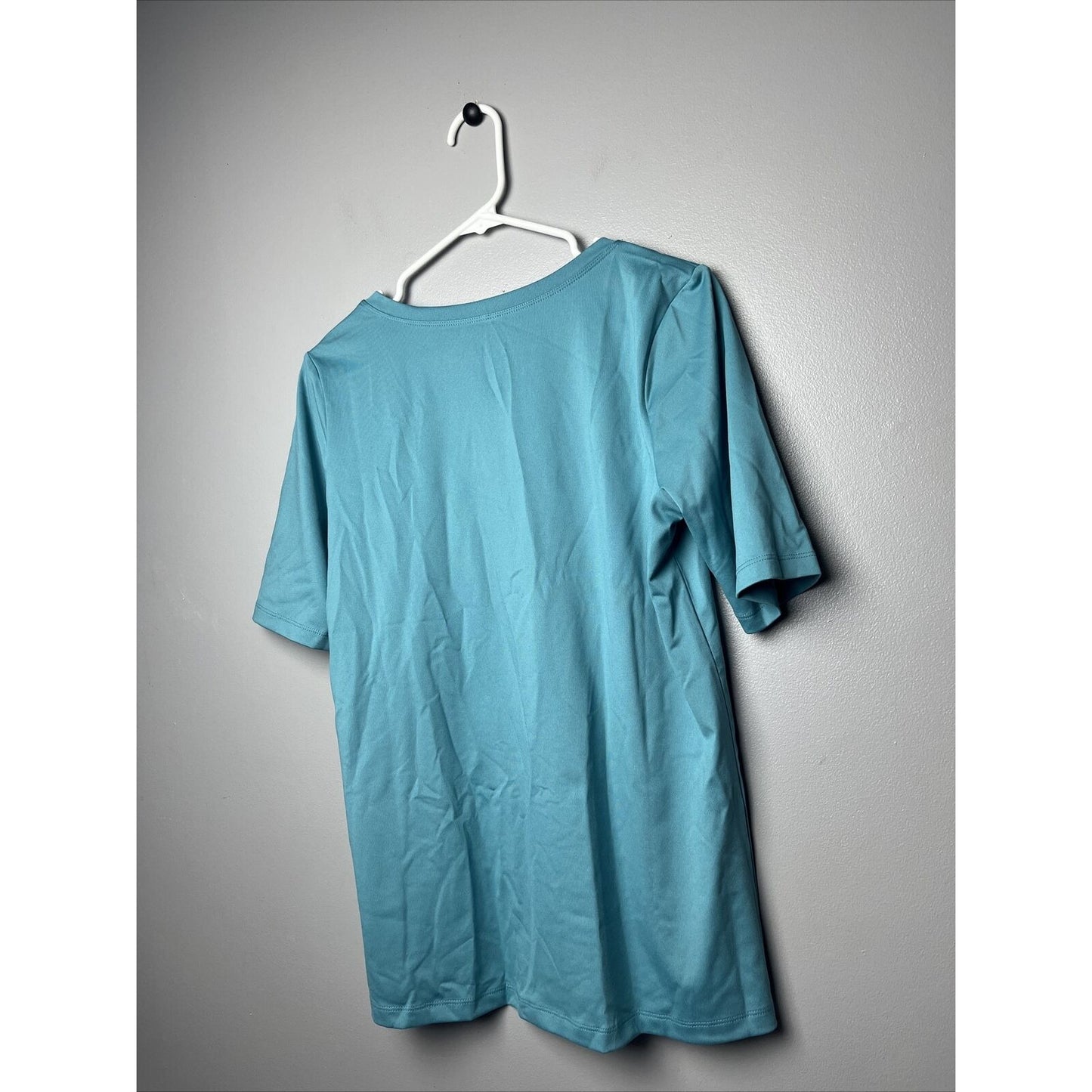 Susan Graver Modern Essentials Butterknit V-Neck Shirt Teal Ridge Size Small