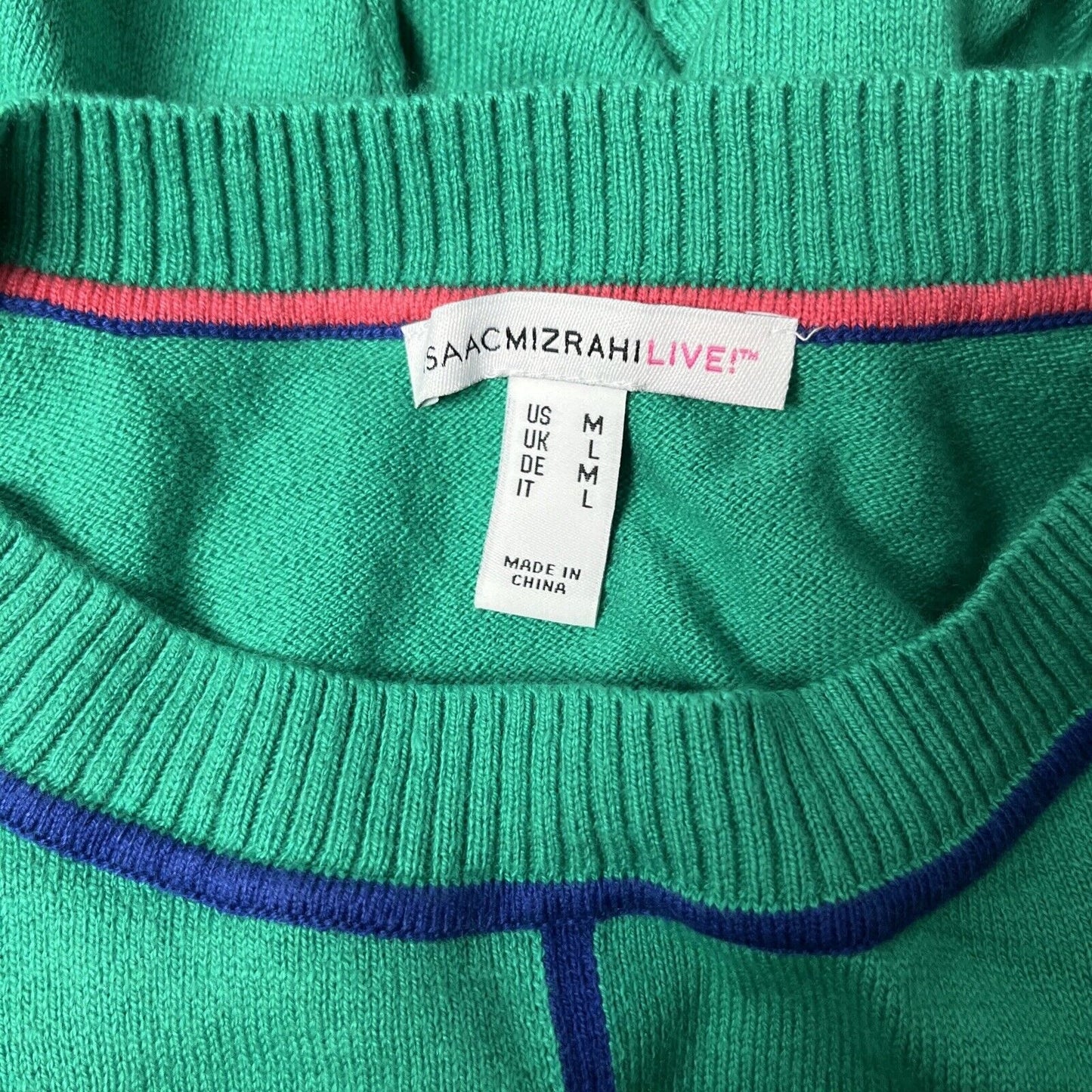 Isaac Mizrahi Live! Drop Shoulder Pullover w/ Contrast Piping (Jade, M) A471739