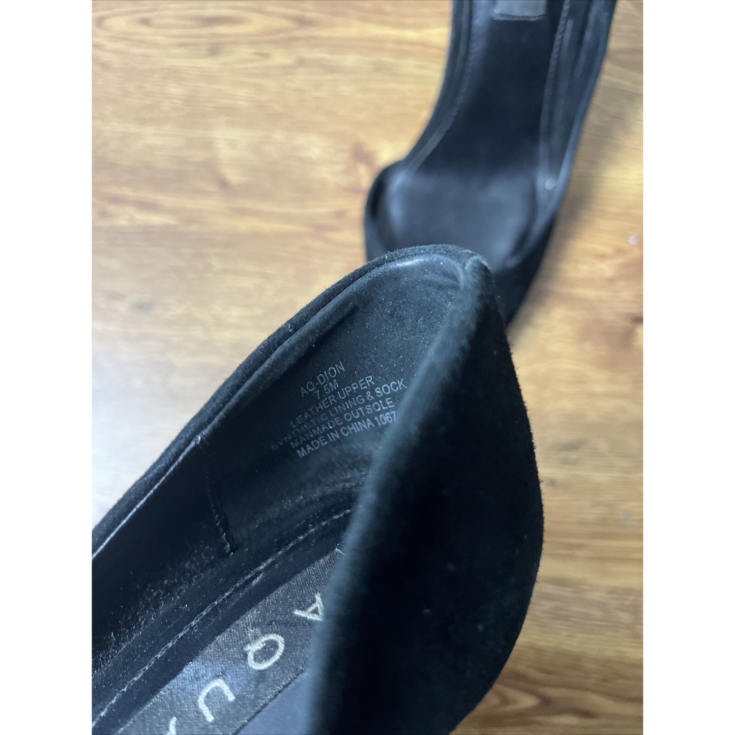 AQUA Women's Dion Half d'Orsay High Heel Pumps Size 7.5 Black Suede