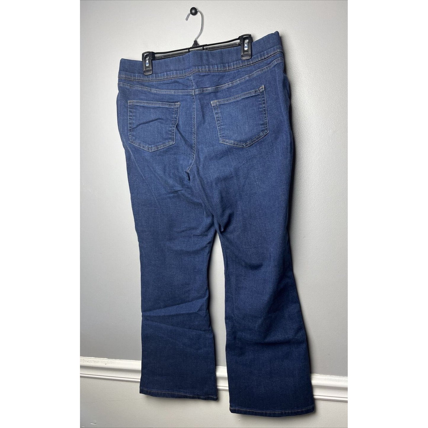 Denim & Co. Cozy Touch Denim Full-Length Straight Jeans Medium Wash Size 16P