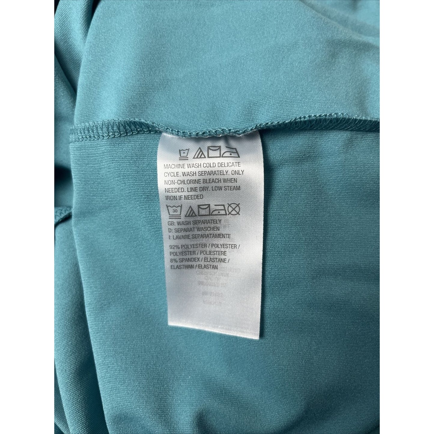 Susan Graver Modern Essentials Butterknit V-Neck Shirt Teal Ridge Size Small