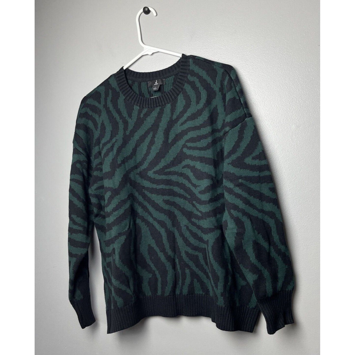 J Jason Wu Animal Jacquard Crew Neck Sweater (Evergreen, Large) A460914