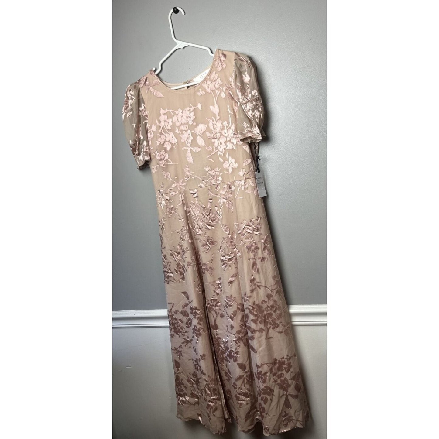 ASTR the Label Puff Sleeve Monarch Midi Dress Size L Pink NWT