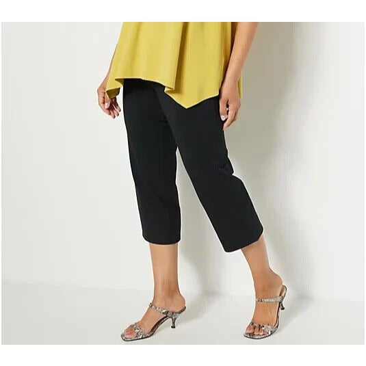Women with Control Tummy Control Full Leg Crop Pants Sz M Black A513650 New