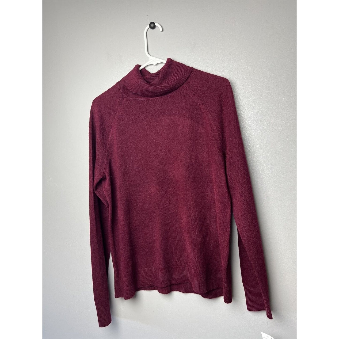 MSRP $40 Karen Scott Petite Luxsoft Turtleneck Sweater Merlot Size Large