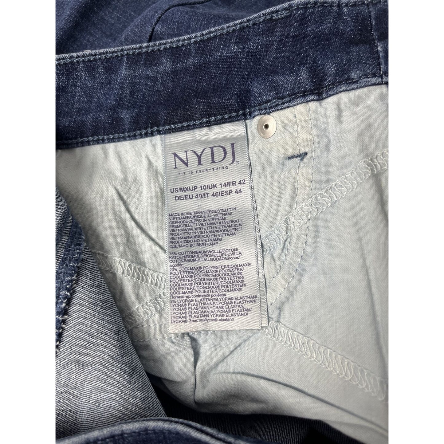 NYDJ Cool Embrace Skinny Crop with Side Slits-Lana-A377692-NEW Size 10