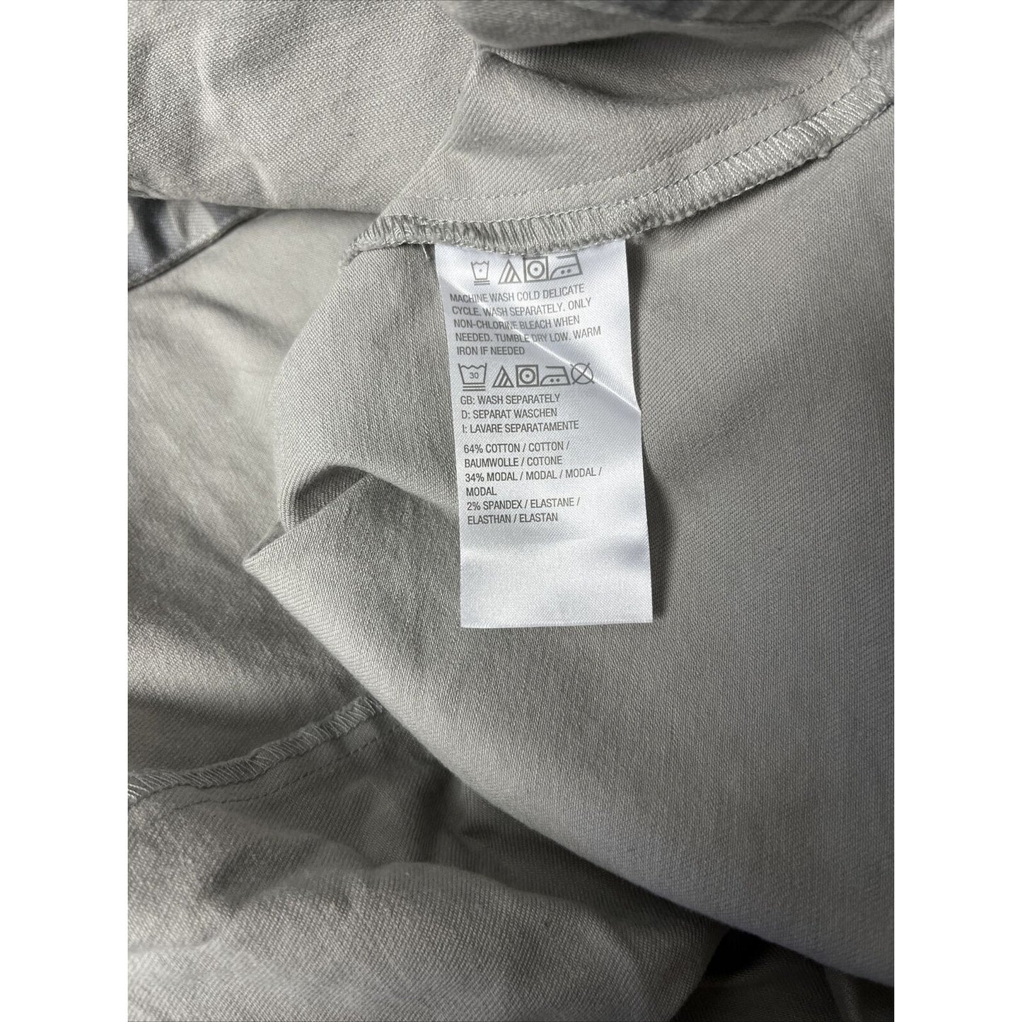 Belle by Kim Gravel TripleLuxe Twill Printed Jean Jacket Grey Camo Size Medium