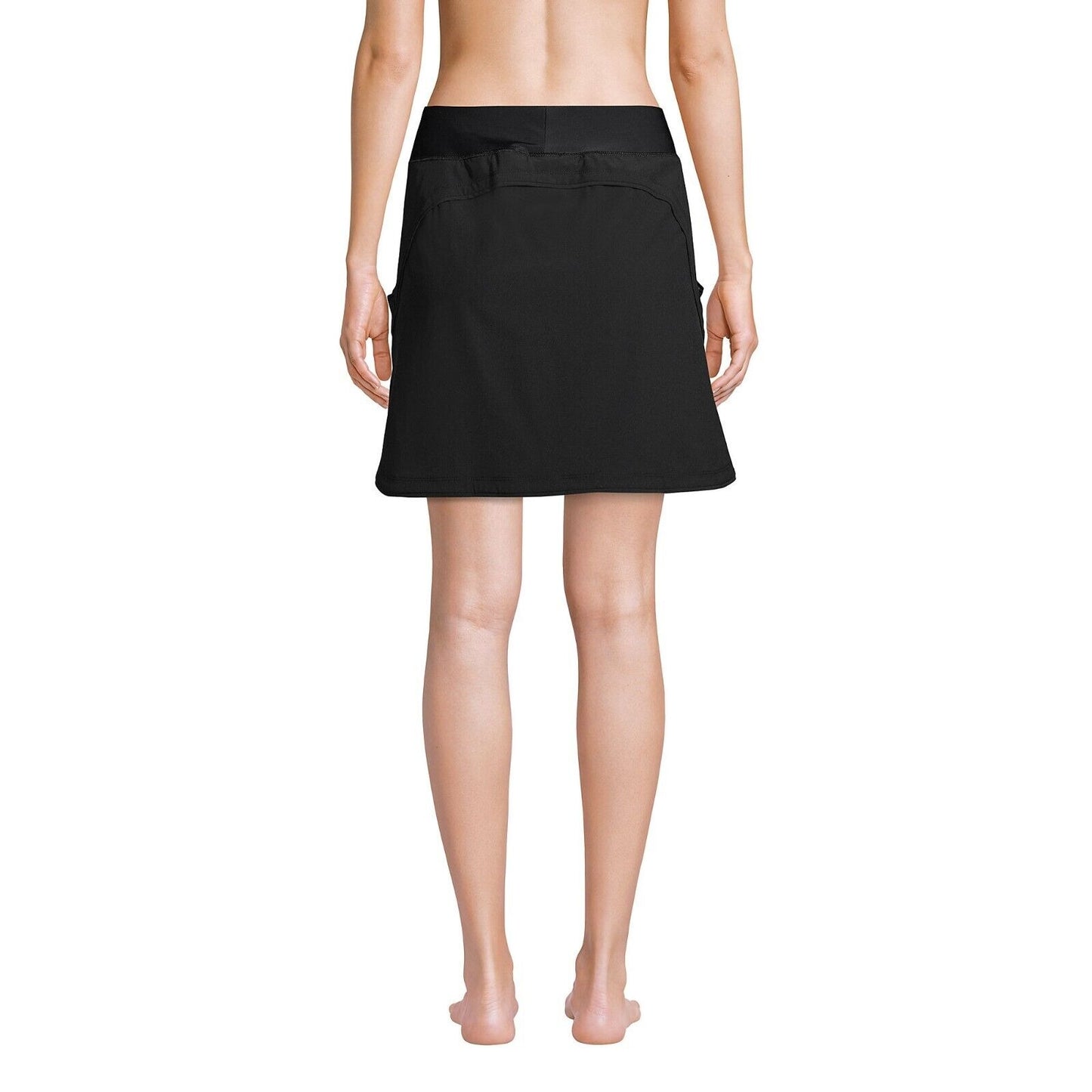 LANDS' END QUICK DRY ACTIVE BOARD SKORT SWIM SKIRT BLACK SIZE 4